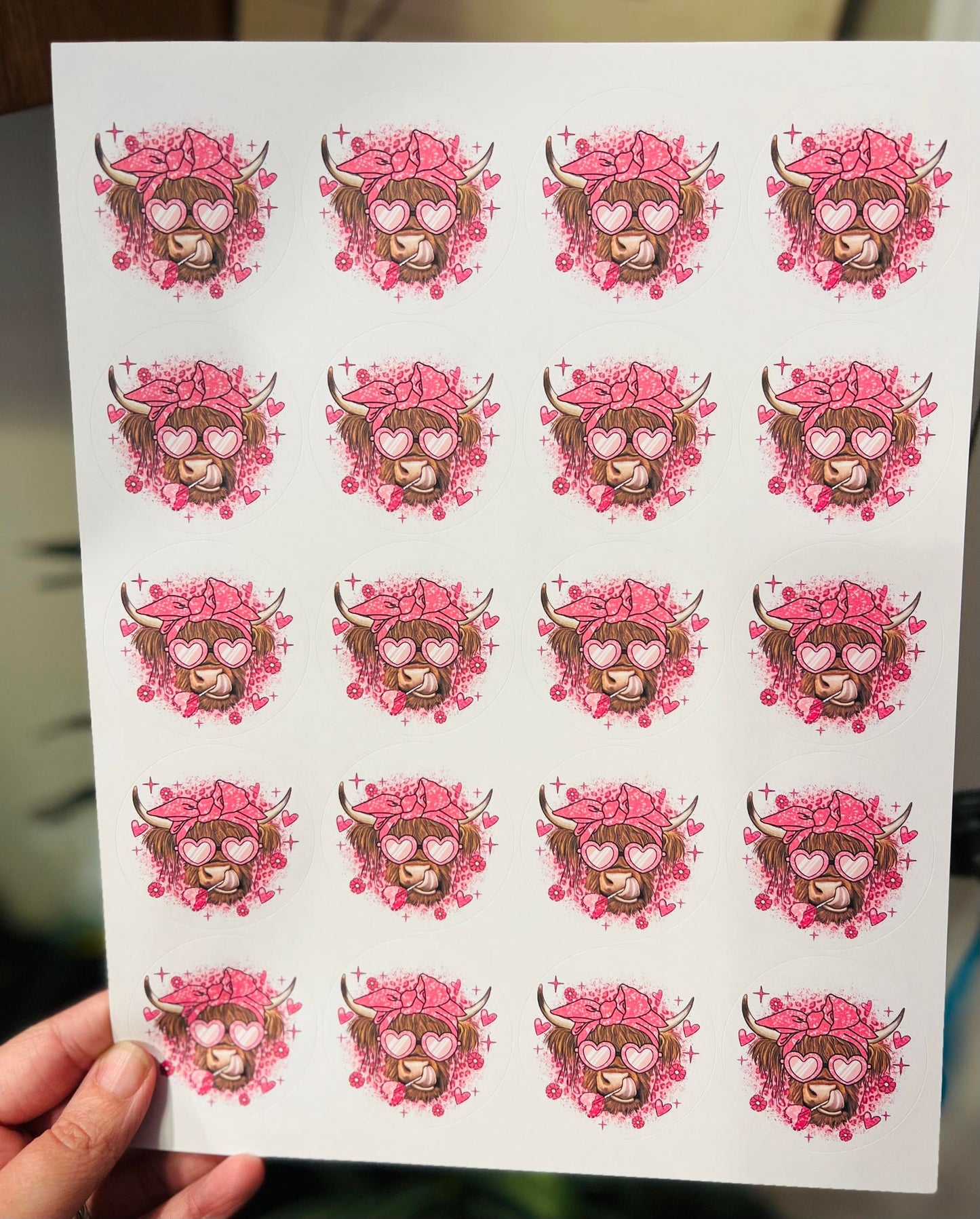 #716 - Lolly Pop Cow 2 inch round