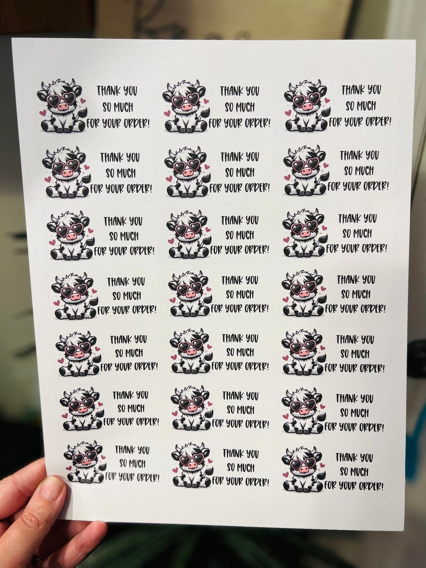 #720 - Thank you so much for your order cow V-day