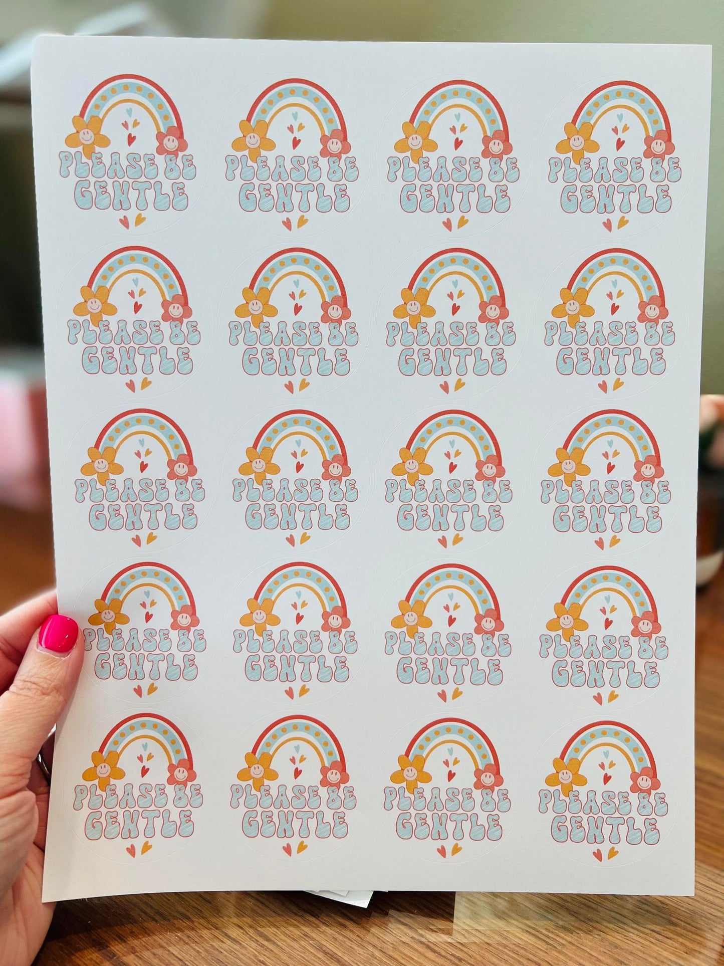 644 - Please Be Gentle 2 inch round - New Release