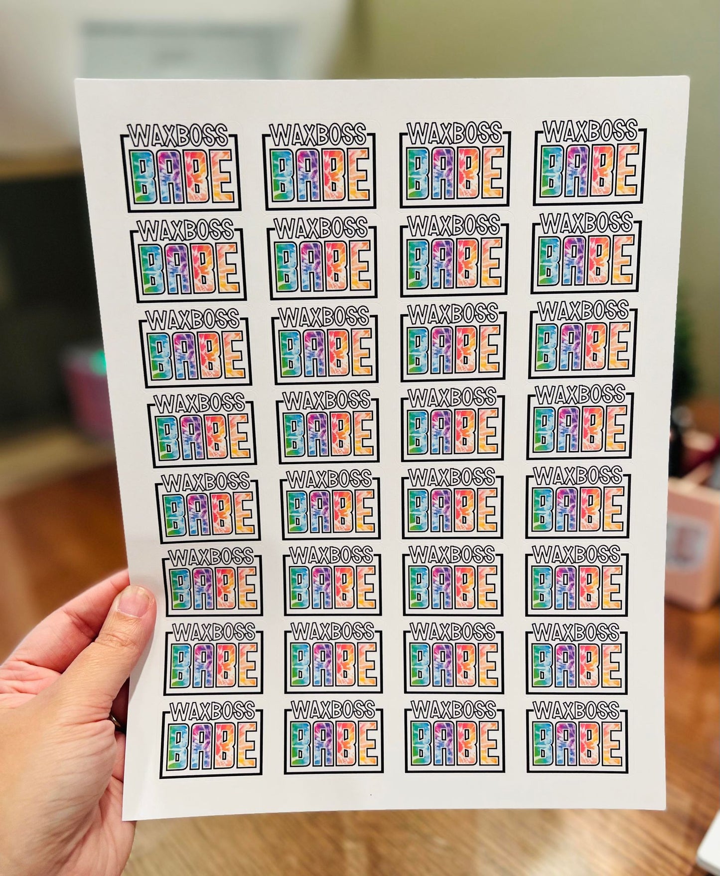 684 - Wax Boss Babe Tie Dye 1.75x1.25