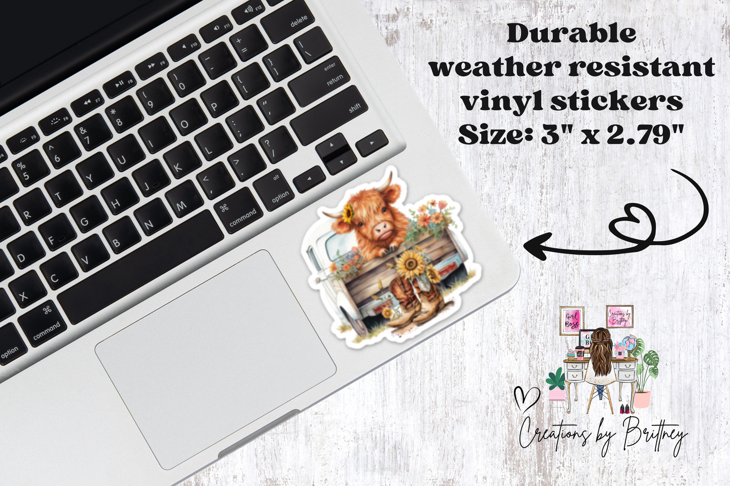 #75 Highland Cow Vinyl Sticker