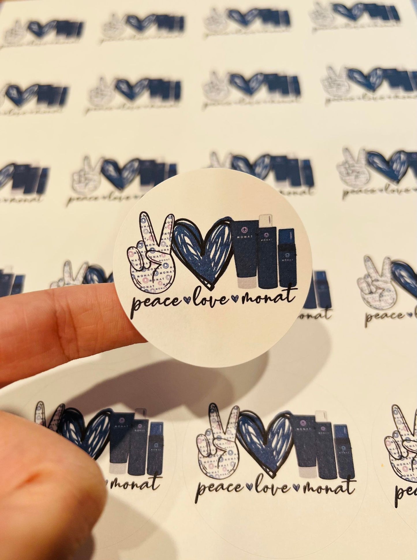 #104 Peace Love Monat 2 inch circles