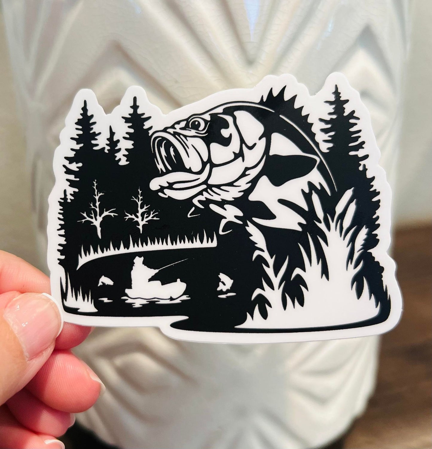 #31 Bass Fisherman Vinyl Sticker