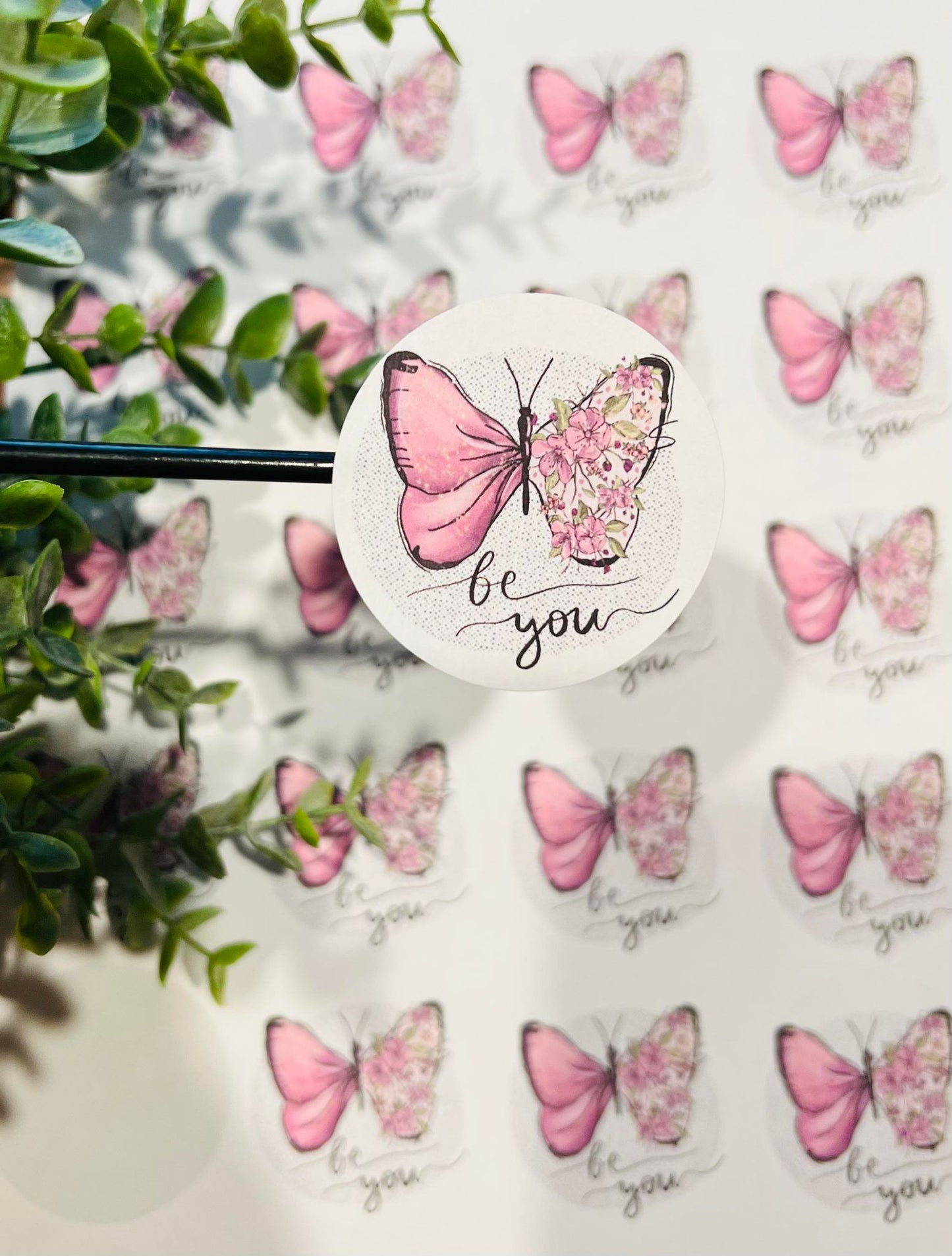 #125 be you butterfly circles 2 inch circles