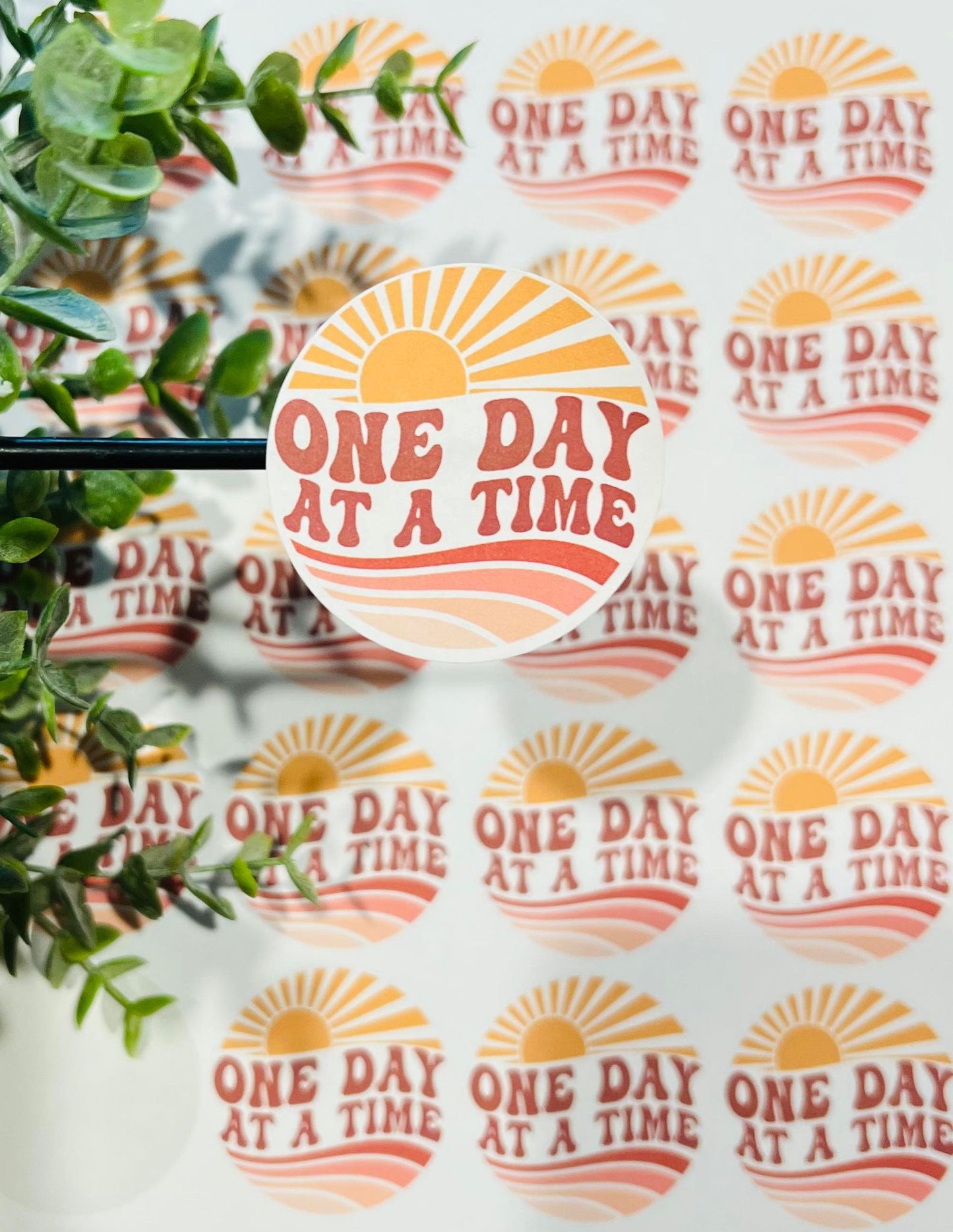 #127 one day at a time 2 inch circles