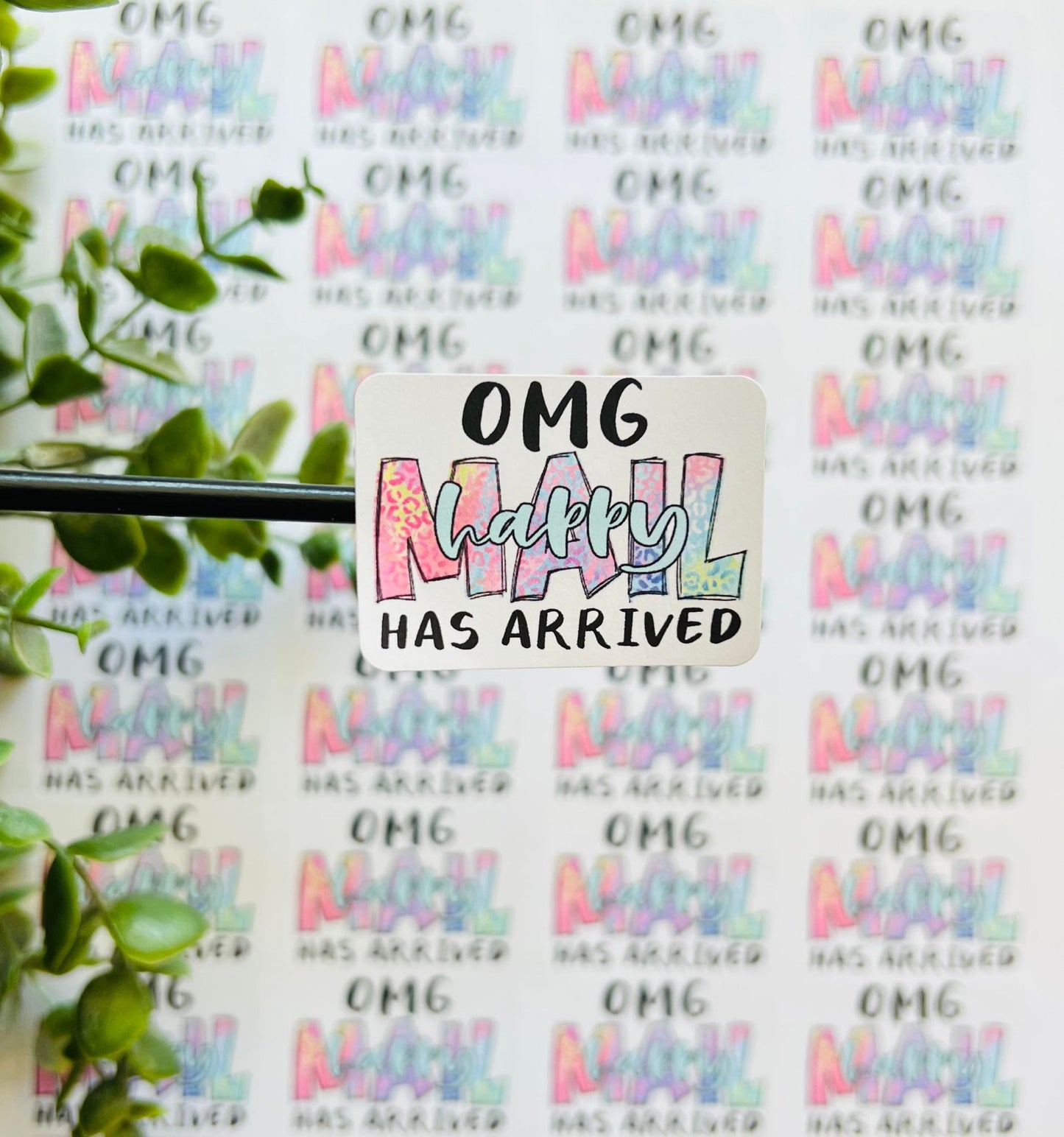 #12 omg happy mail has arrived 1.75x1.25 stickers