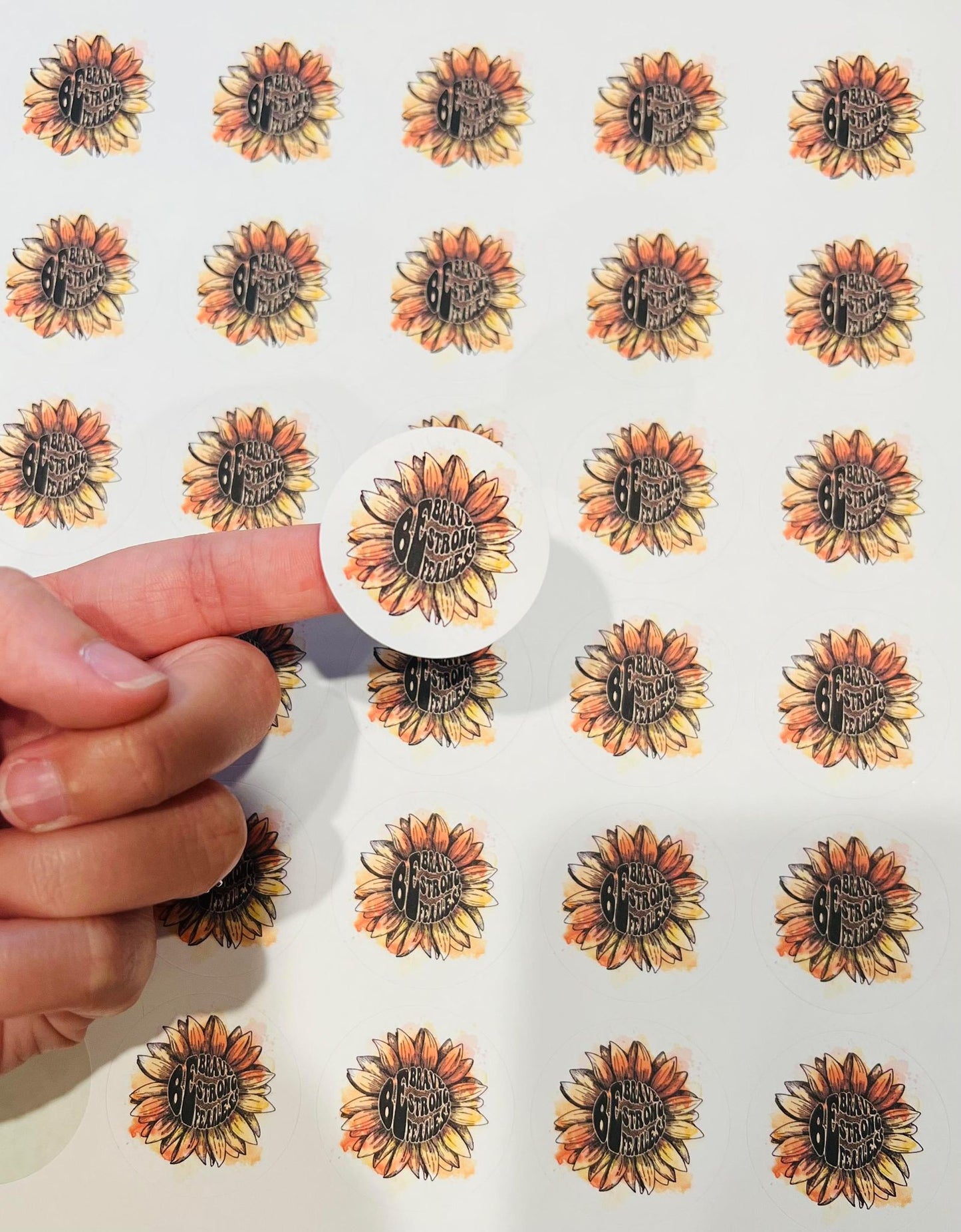 #133 be brave, strong fearless 1.5 inch circles