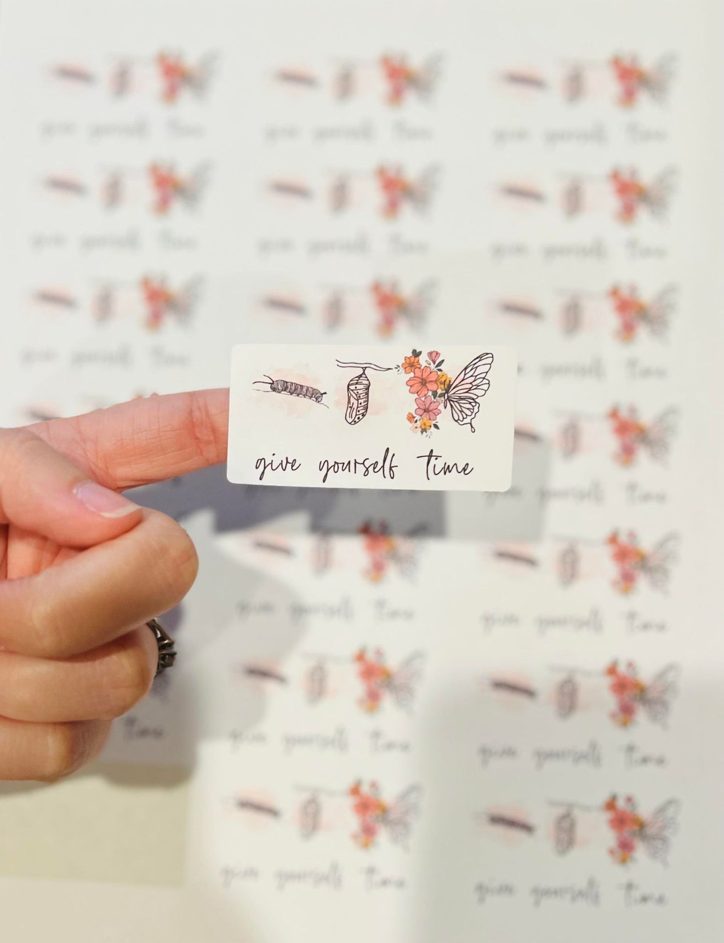 #140 give yourself time 2.5x1.25 stickers
