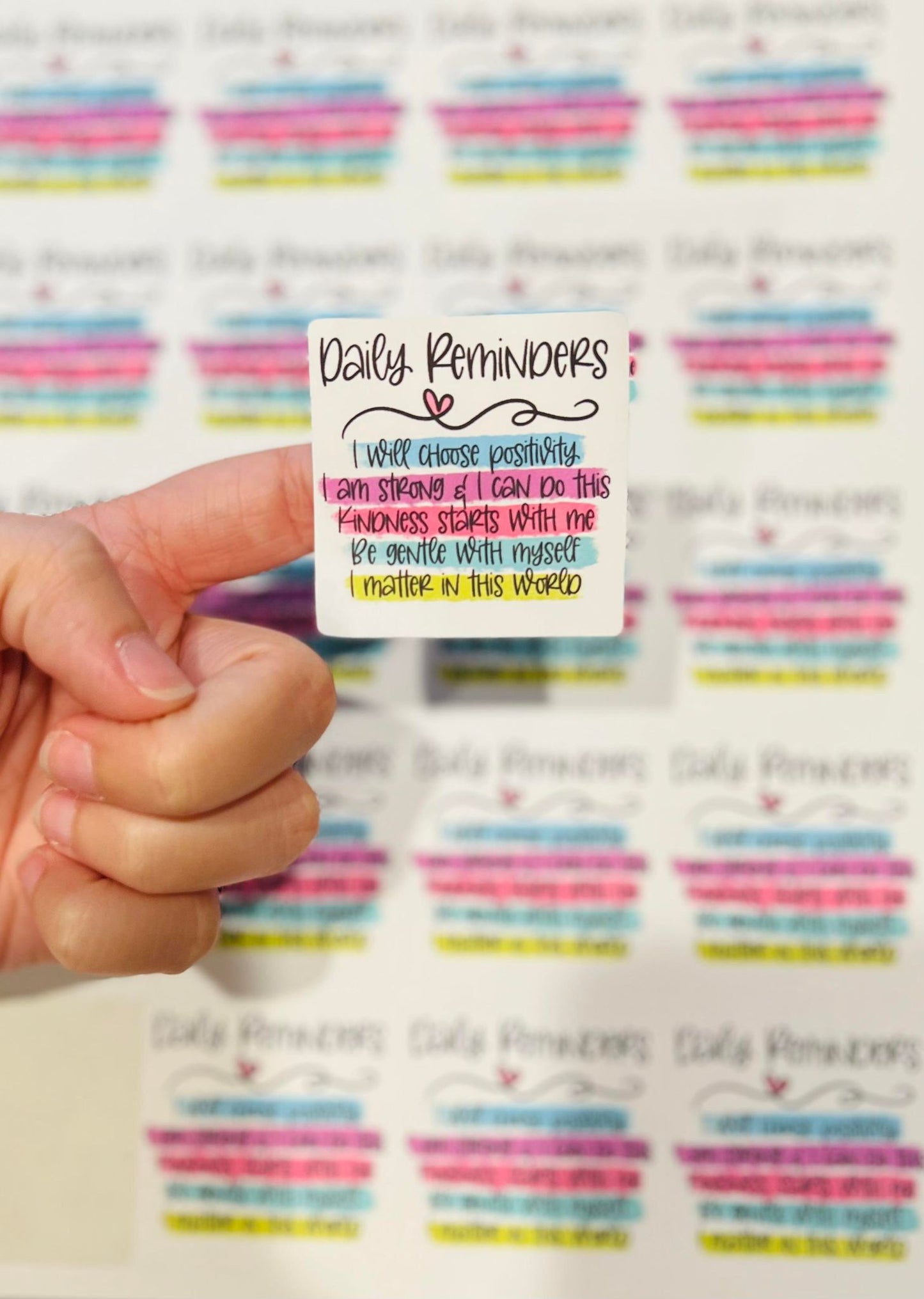 #144 daily reminders 2x2 stickers