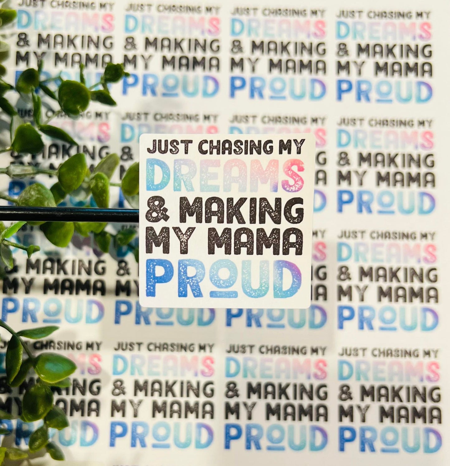 #156 just chasing my dreams and making my mama proud 2x2