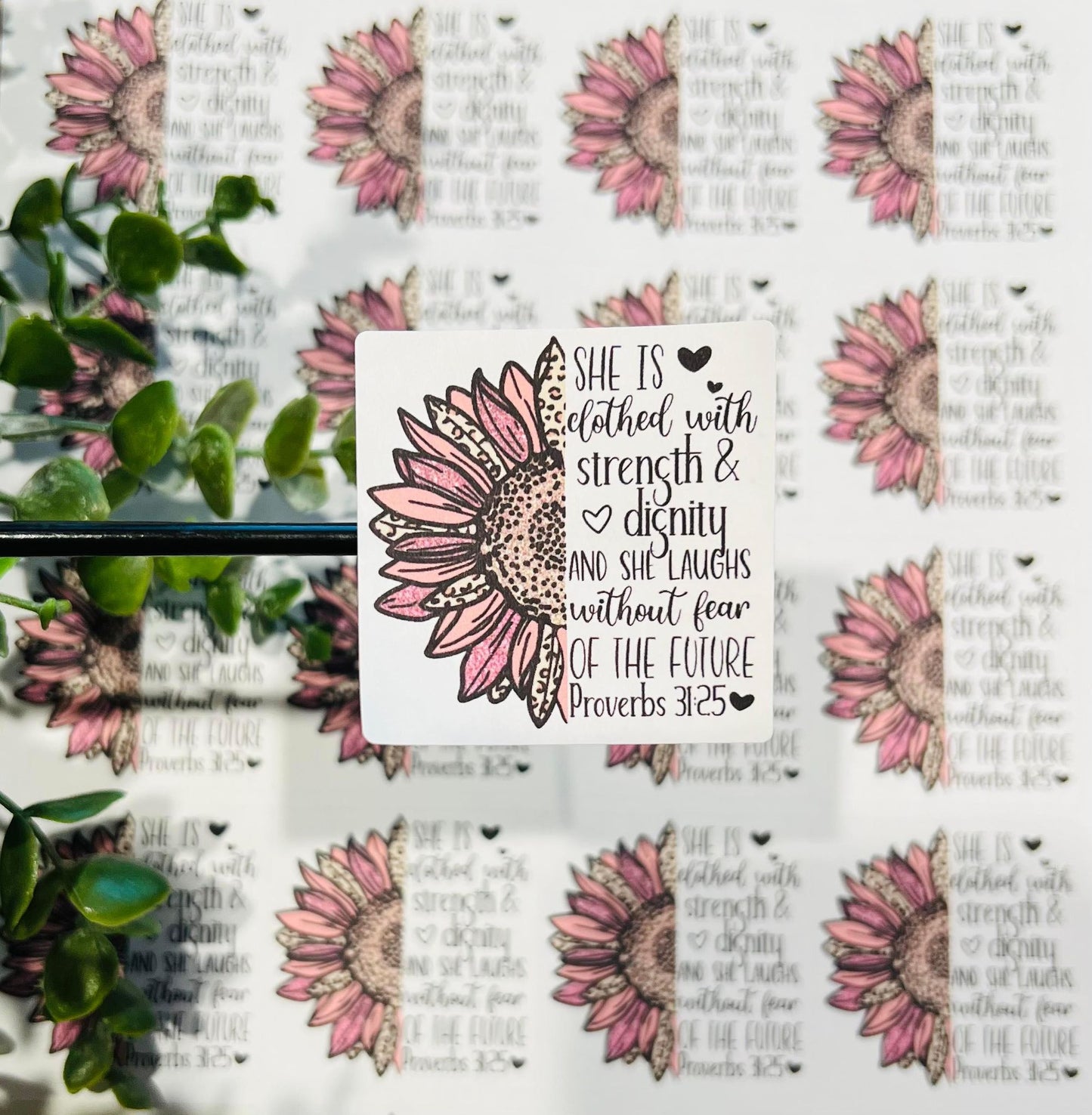 #160 She is clothed with strength 2x2