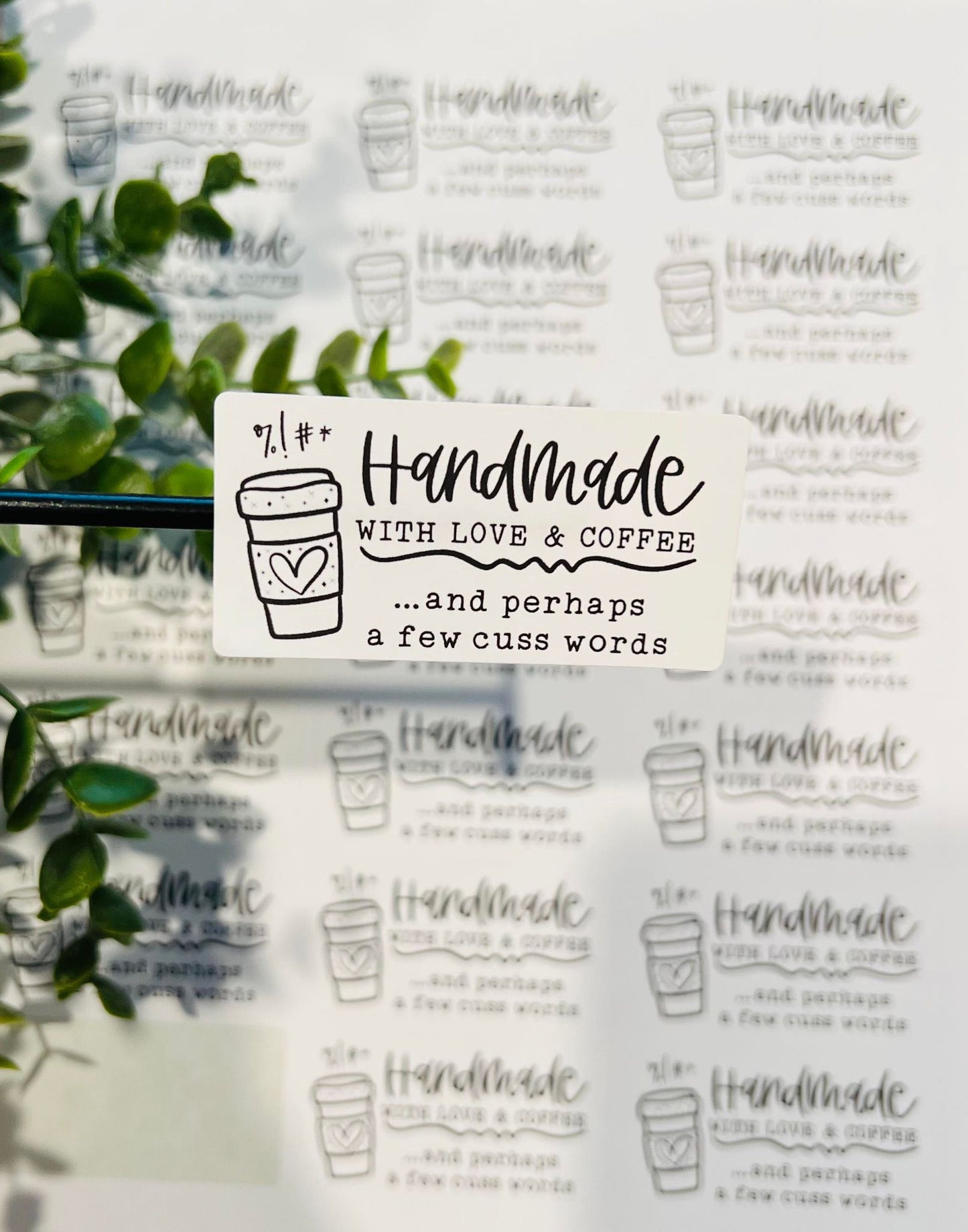 #166 handmade with coffee and cuss words 2.5x1.25