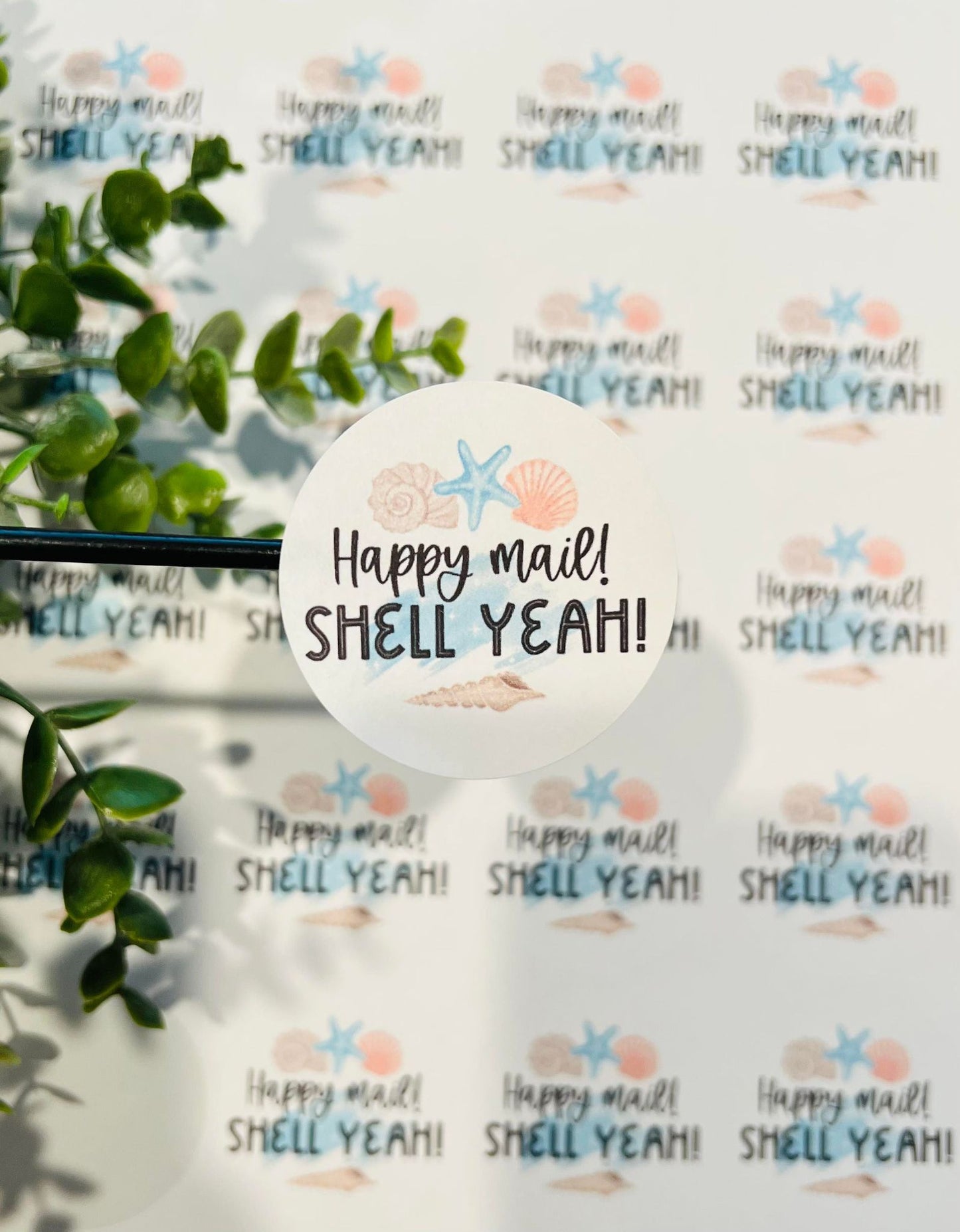 #167 Happy Mail Shell Yeah! 2 inch circles