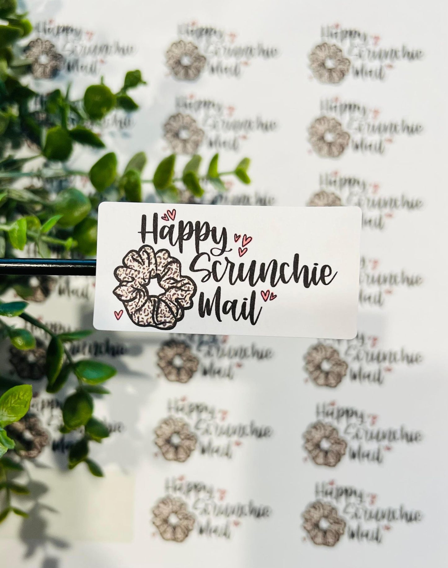 #168 Happy Scrunchie Mail 2.5x1.25