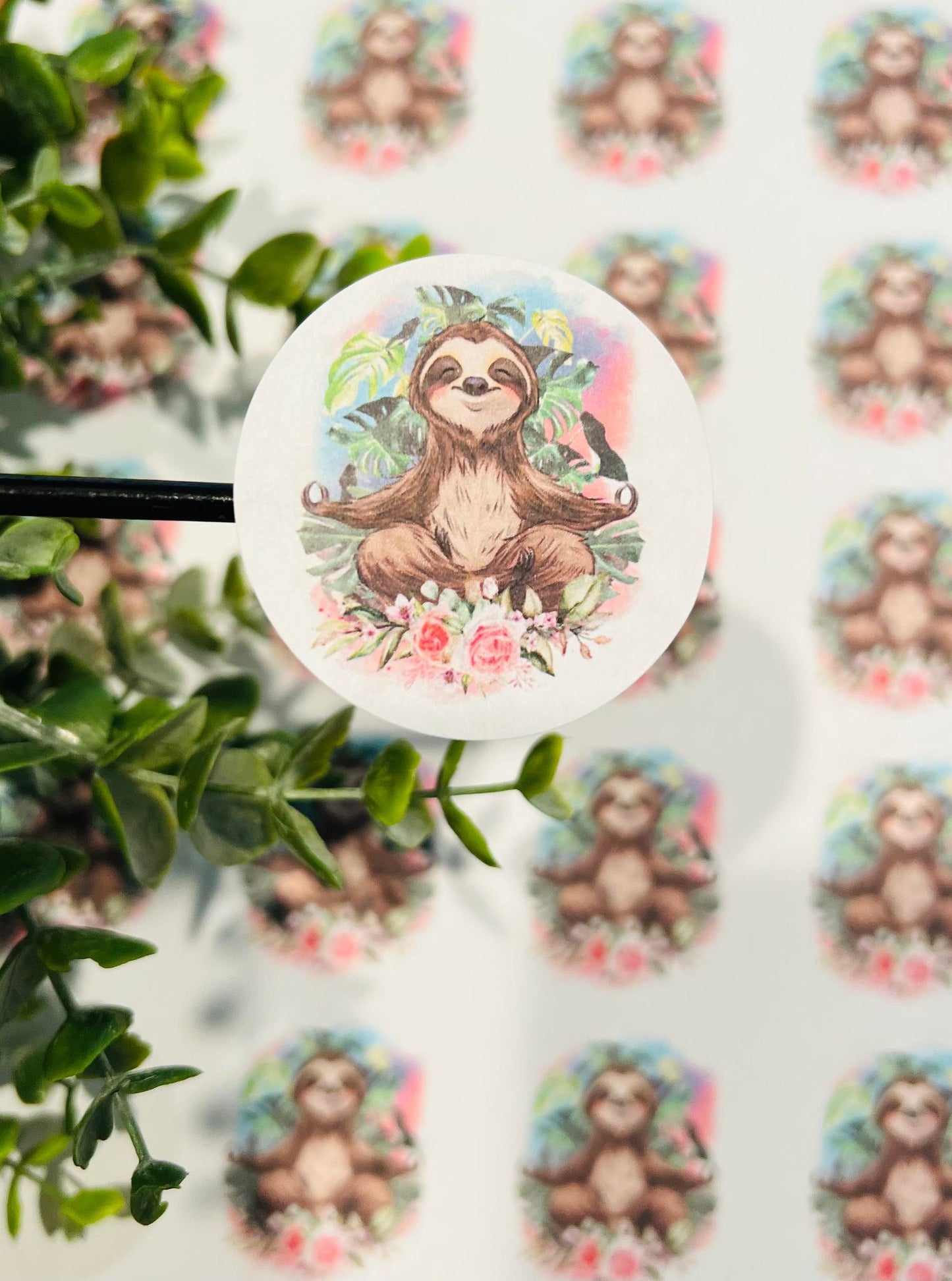 #220 sloth 2 inch circles