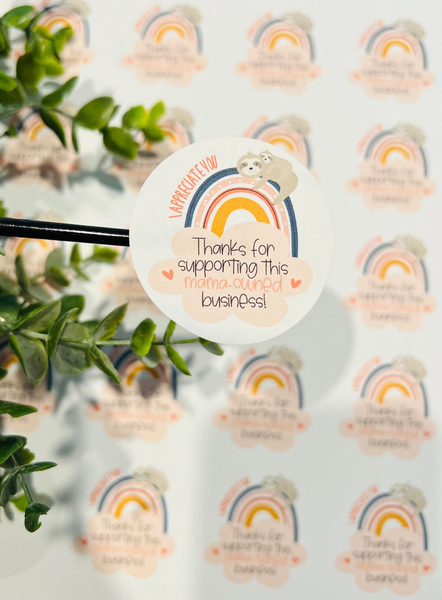 #222 Thanks for supporting this mama sloth 2 inch circle