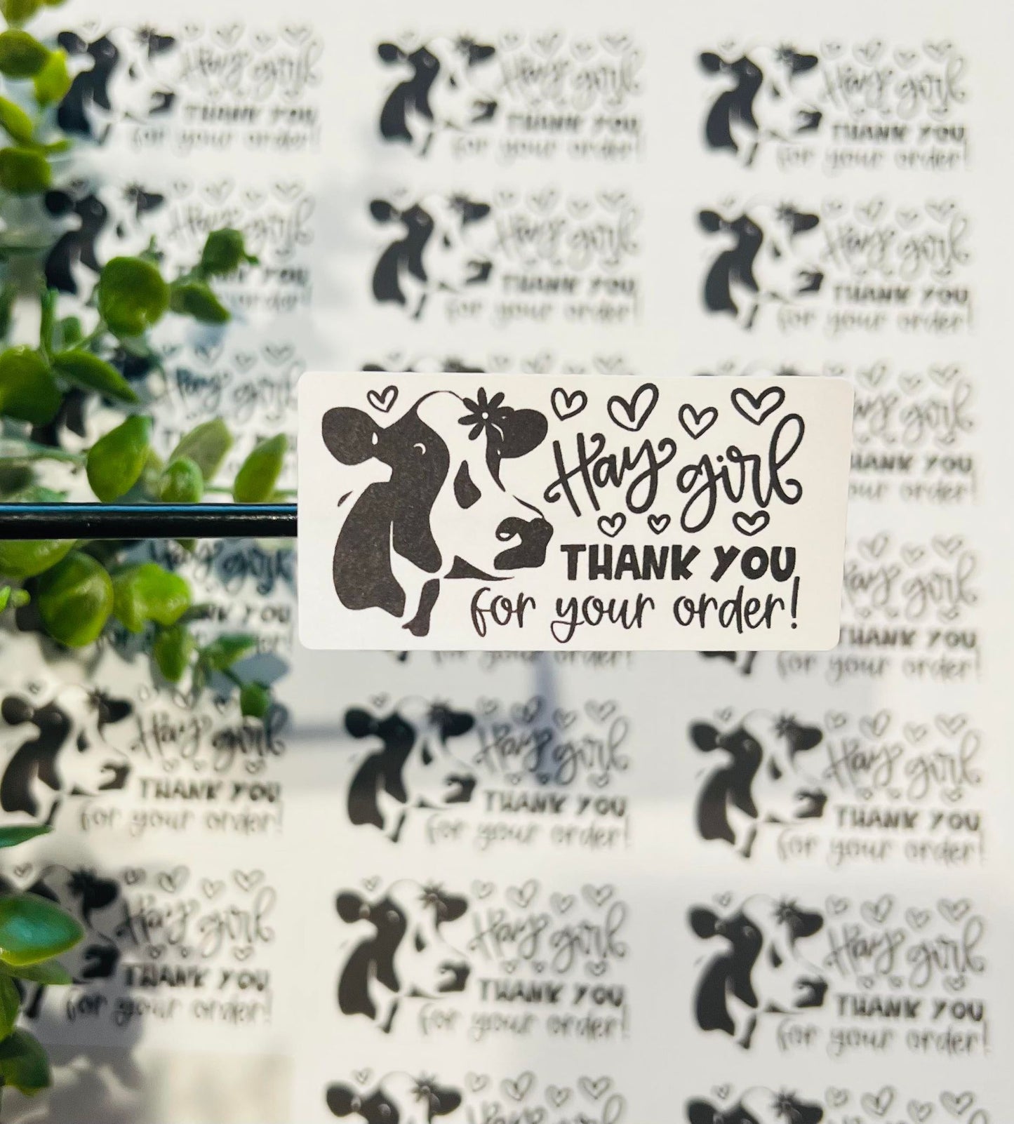 #237 Hay Girl thank you for your order 2.5x1.25