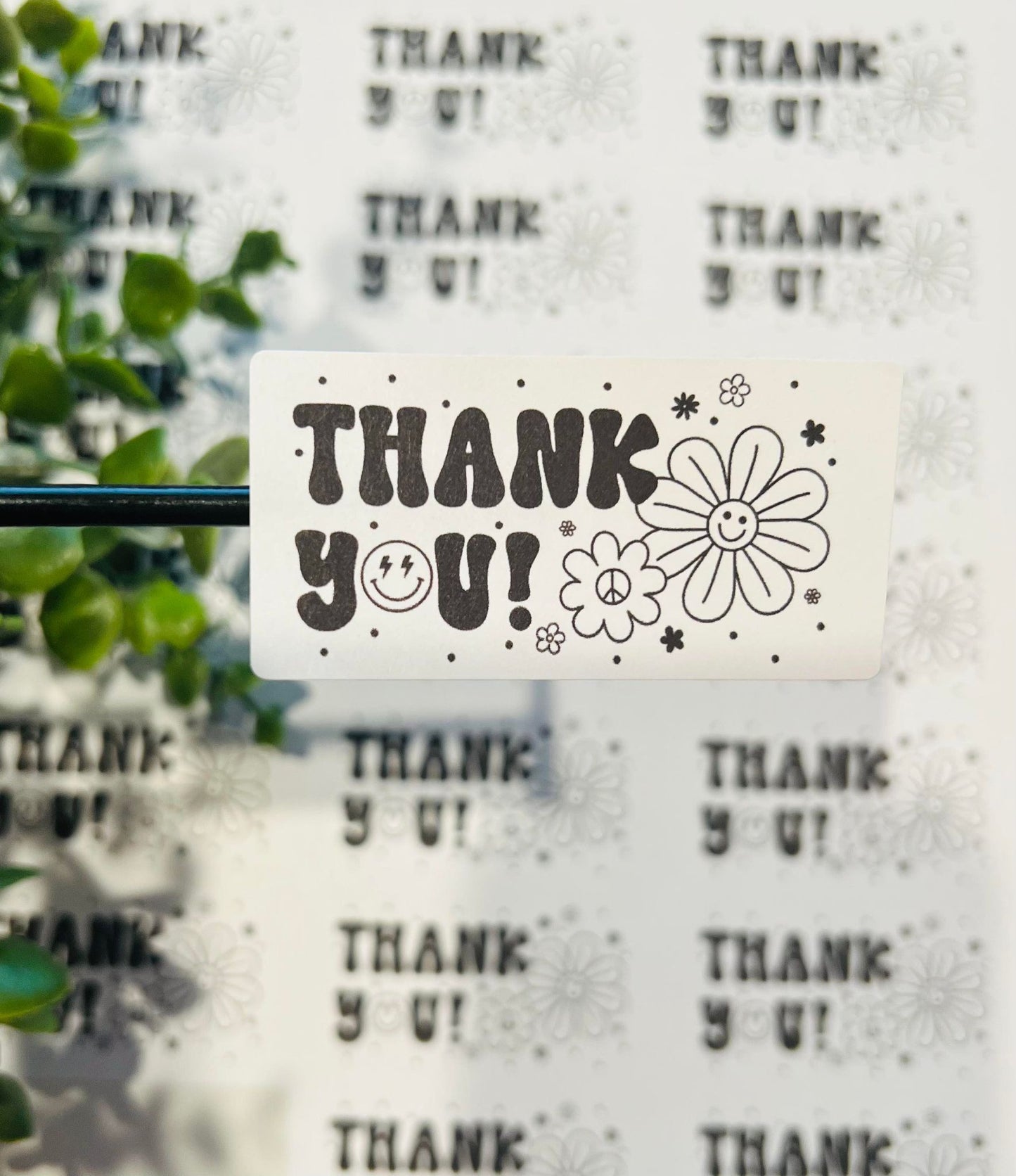 #239 Thank You Flowers 2.5x1.25