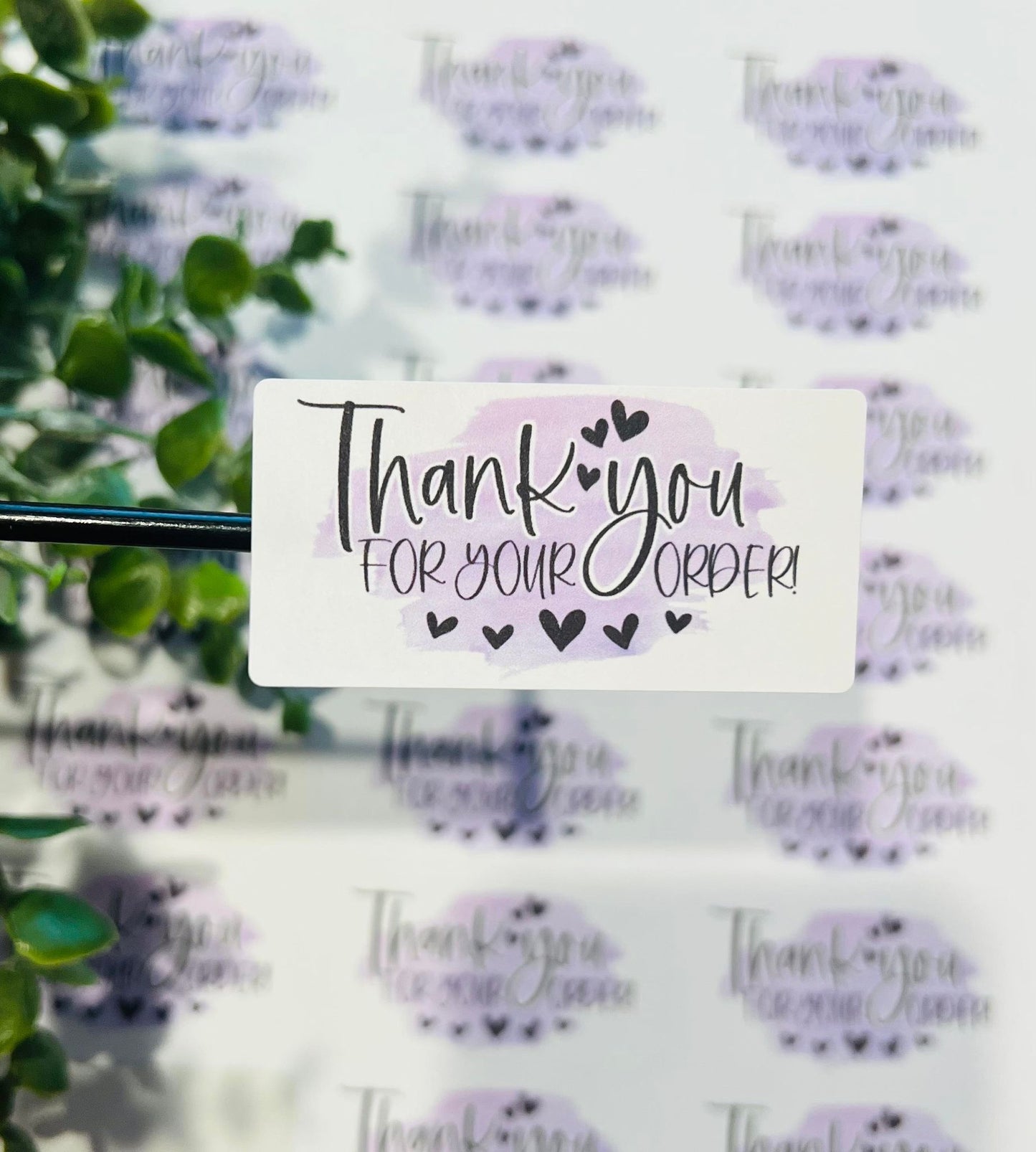 #240 Thank you for your order Purple 2.5x1.25