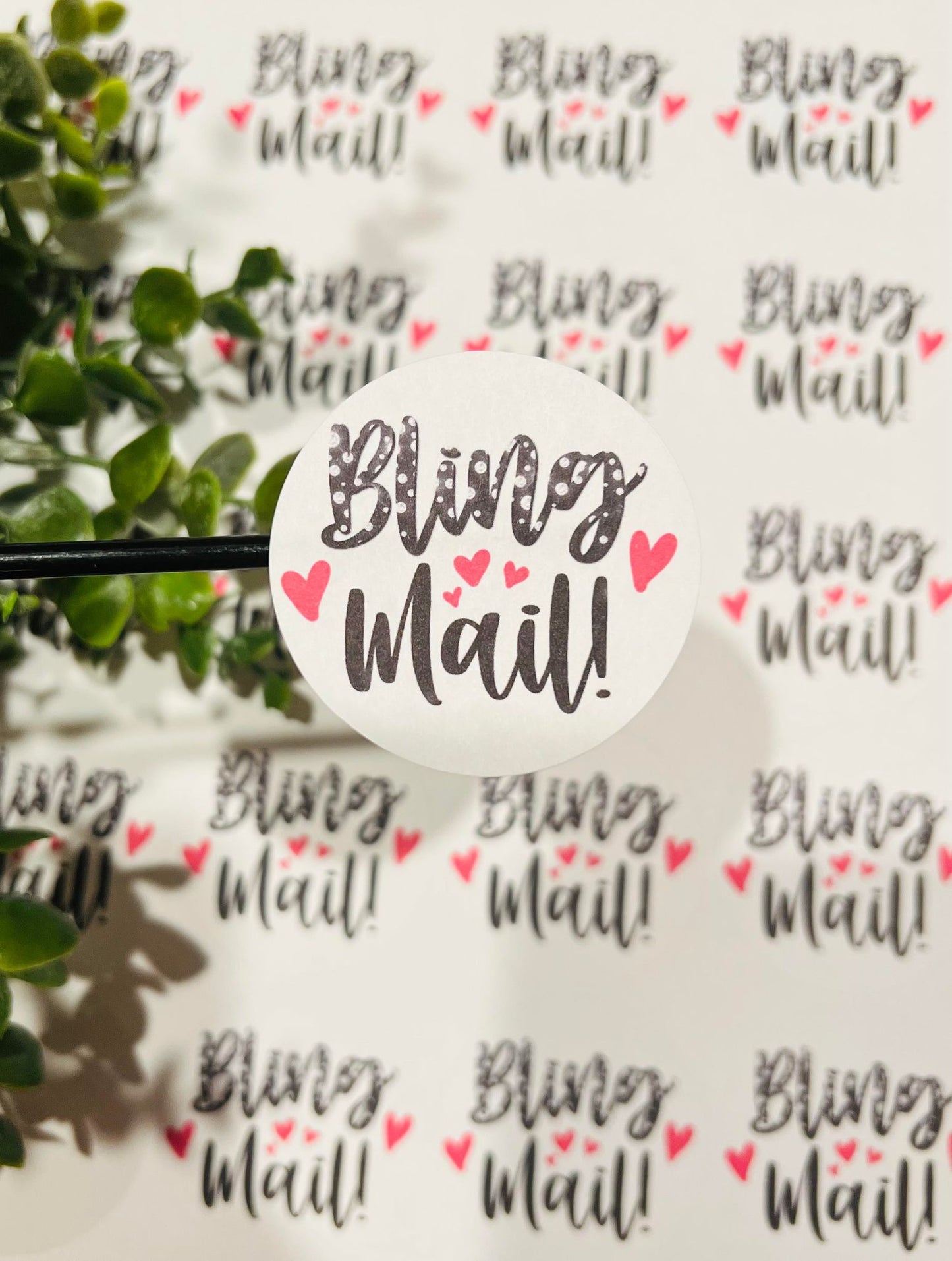 #245 Bling Mail 2 inch circle