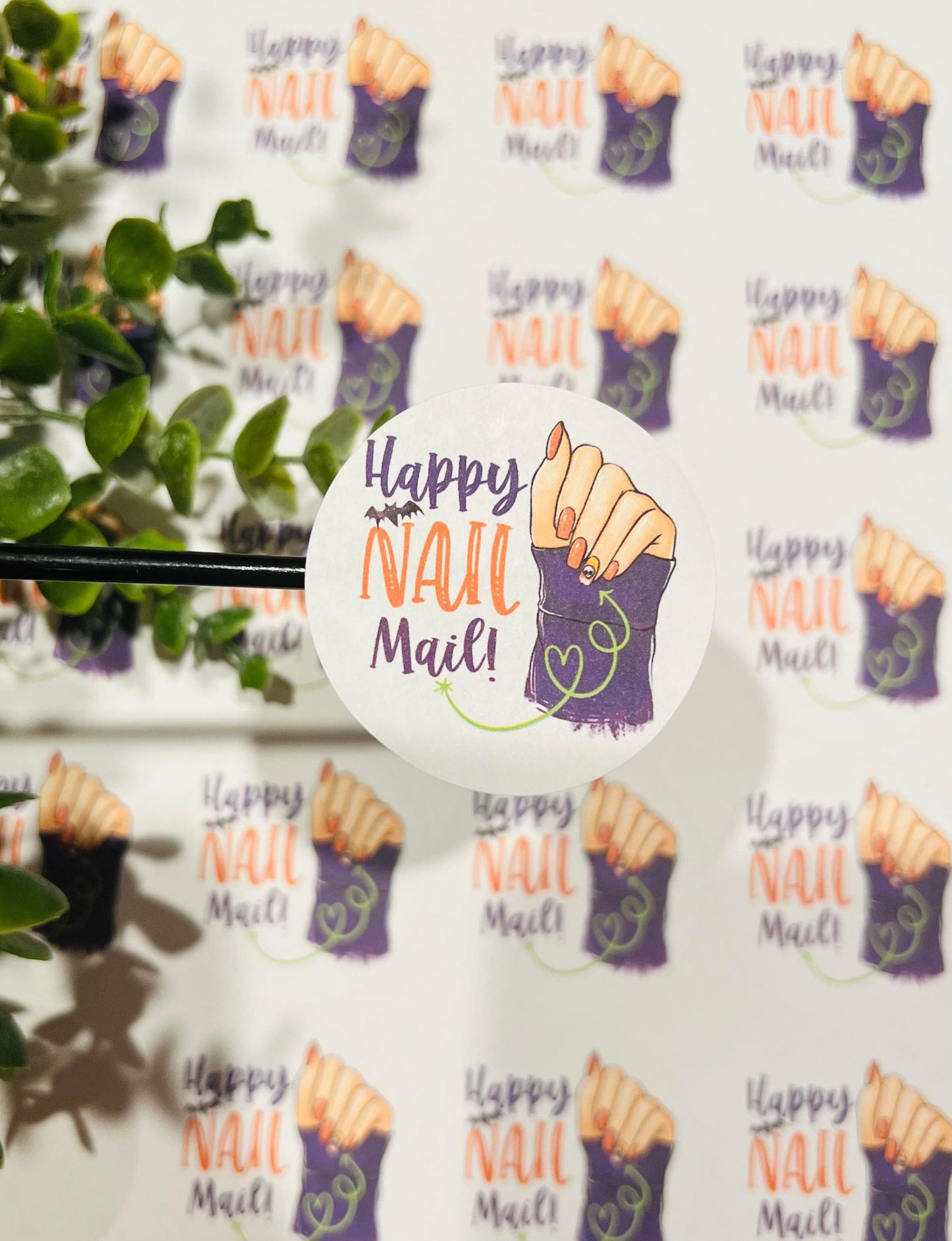 #247 Happy Nail Mail Halloween 2 inch circle