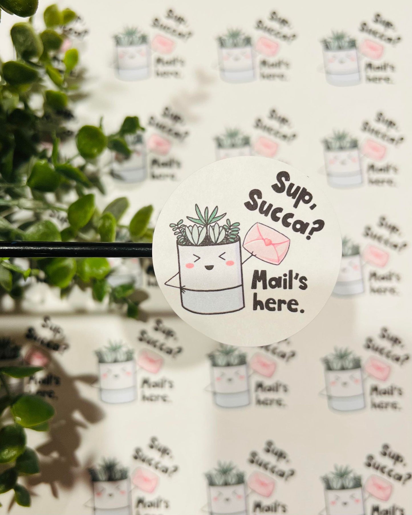 #251 Sup Succa! Mails here 2 inch circle