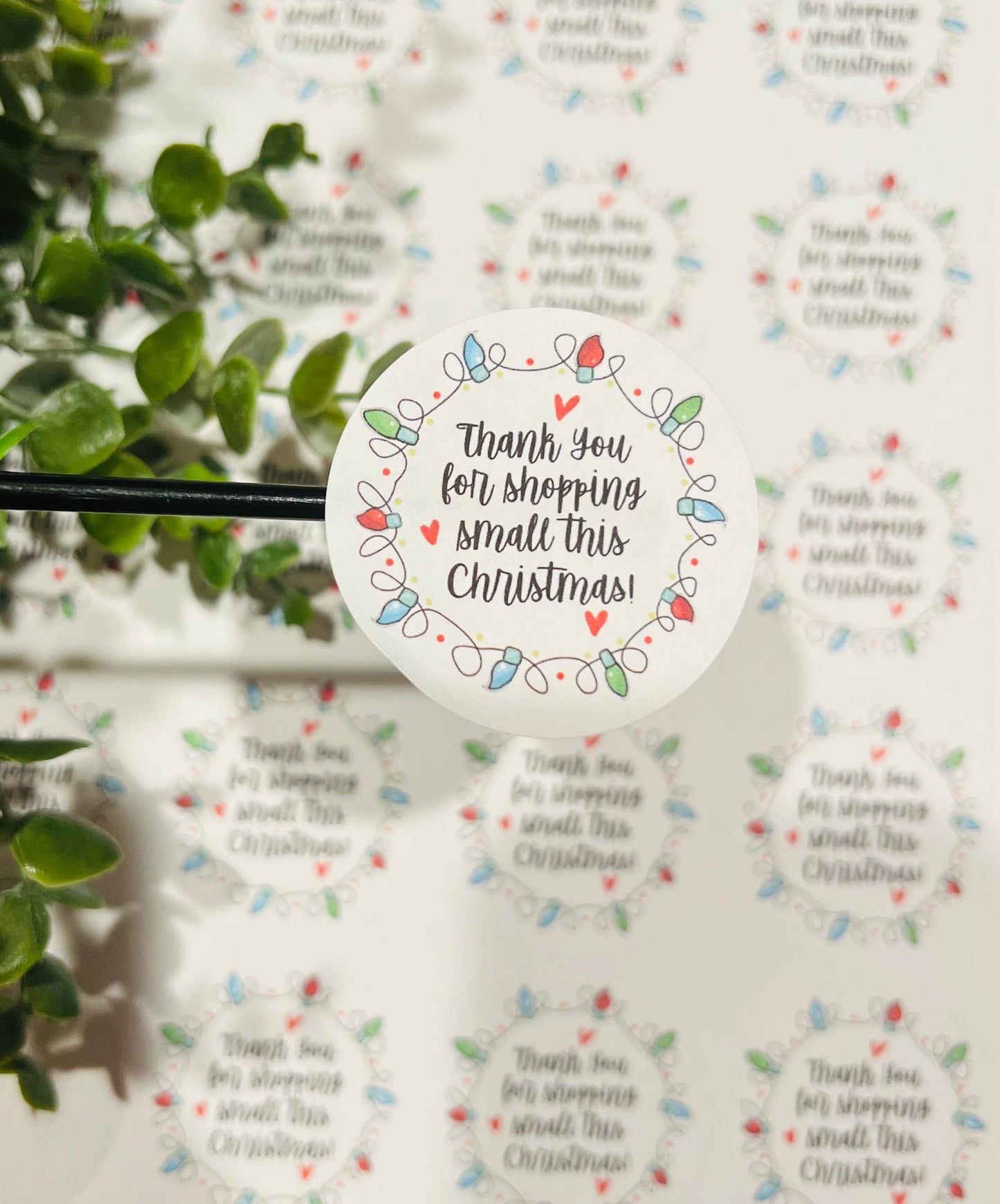 #252 Thank you for shopping small this Christmas 2 inch circles