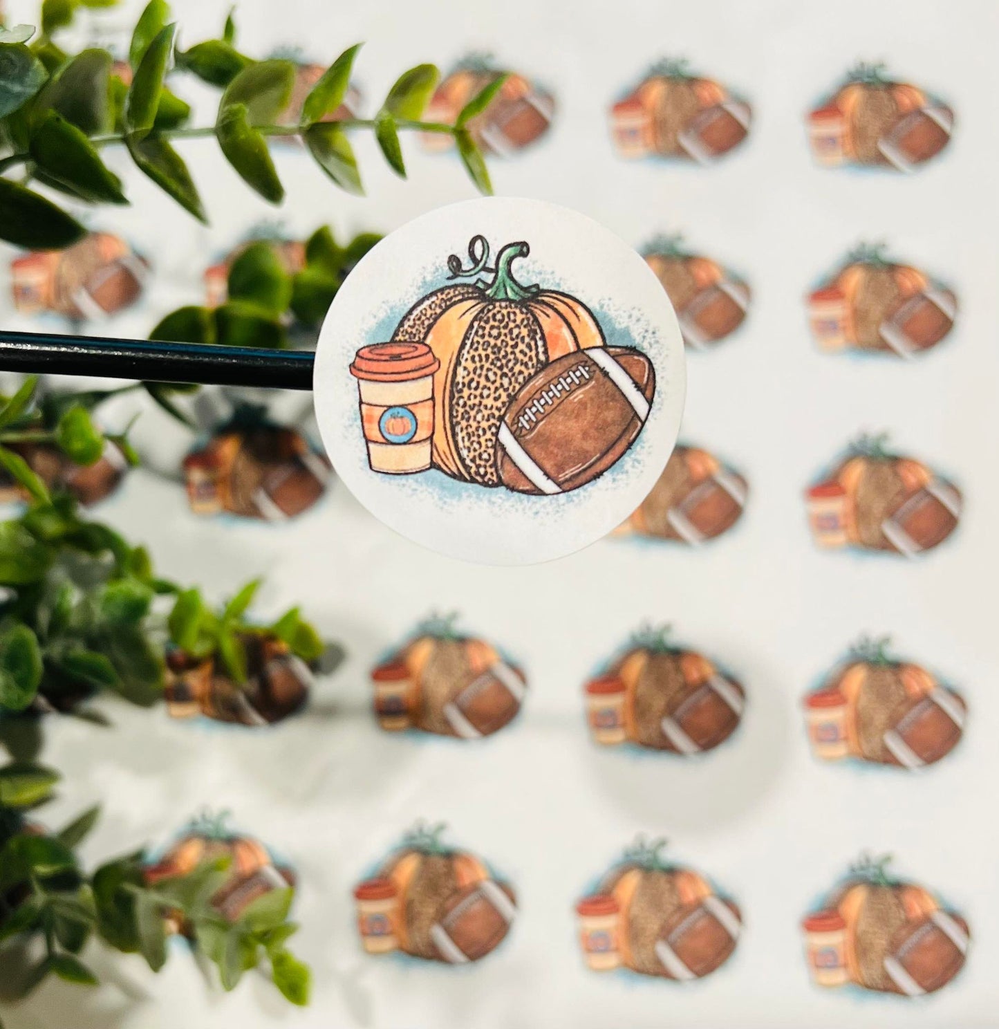 #273 Football Fall 1.5 inch circle