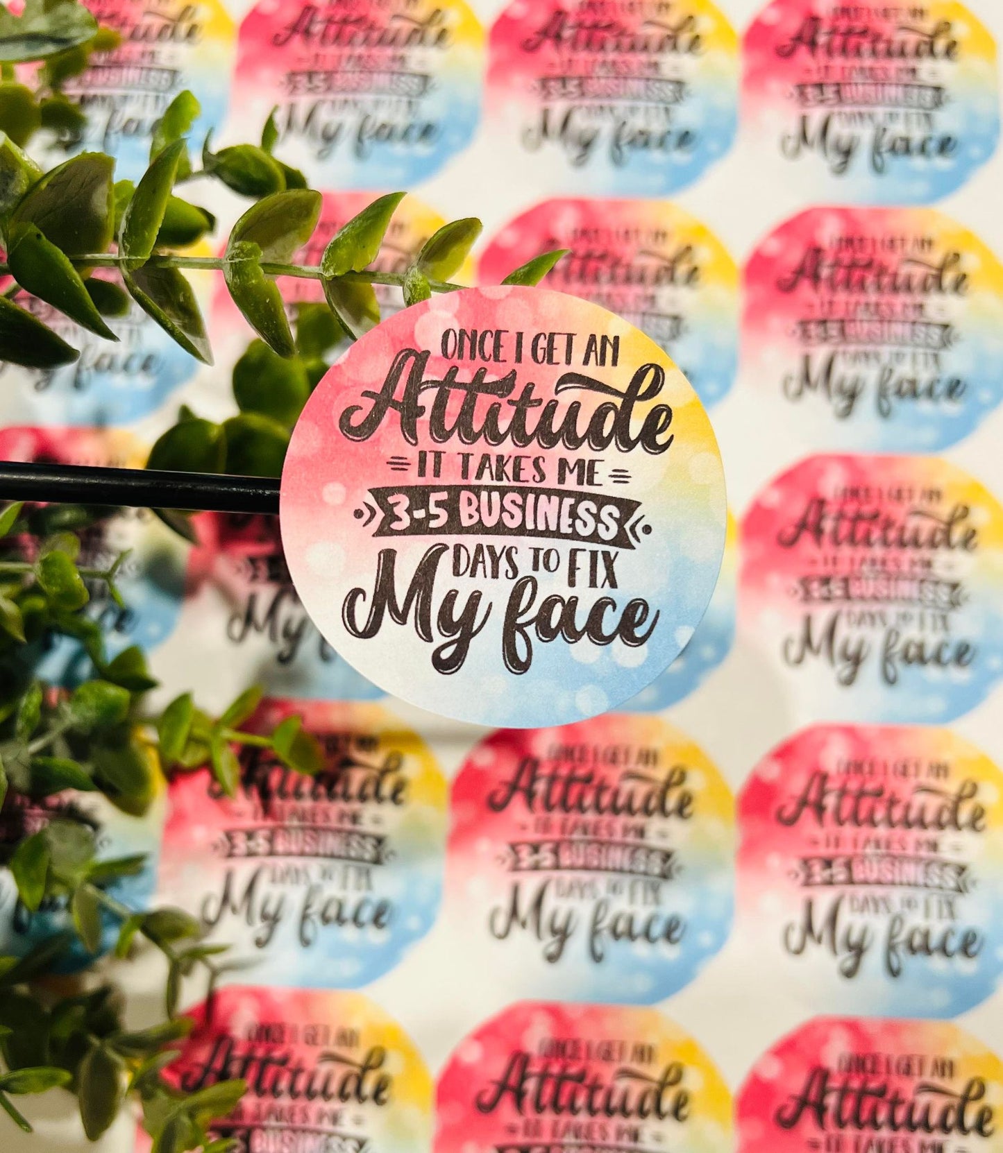 #286 Once I Get An Attitude 2 inch circles