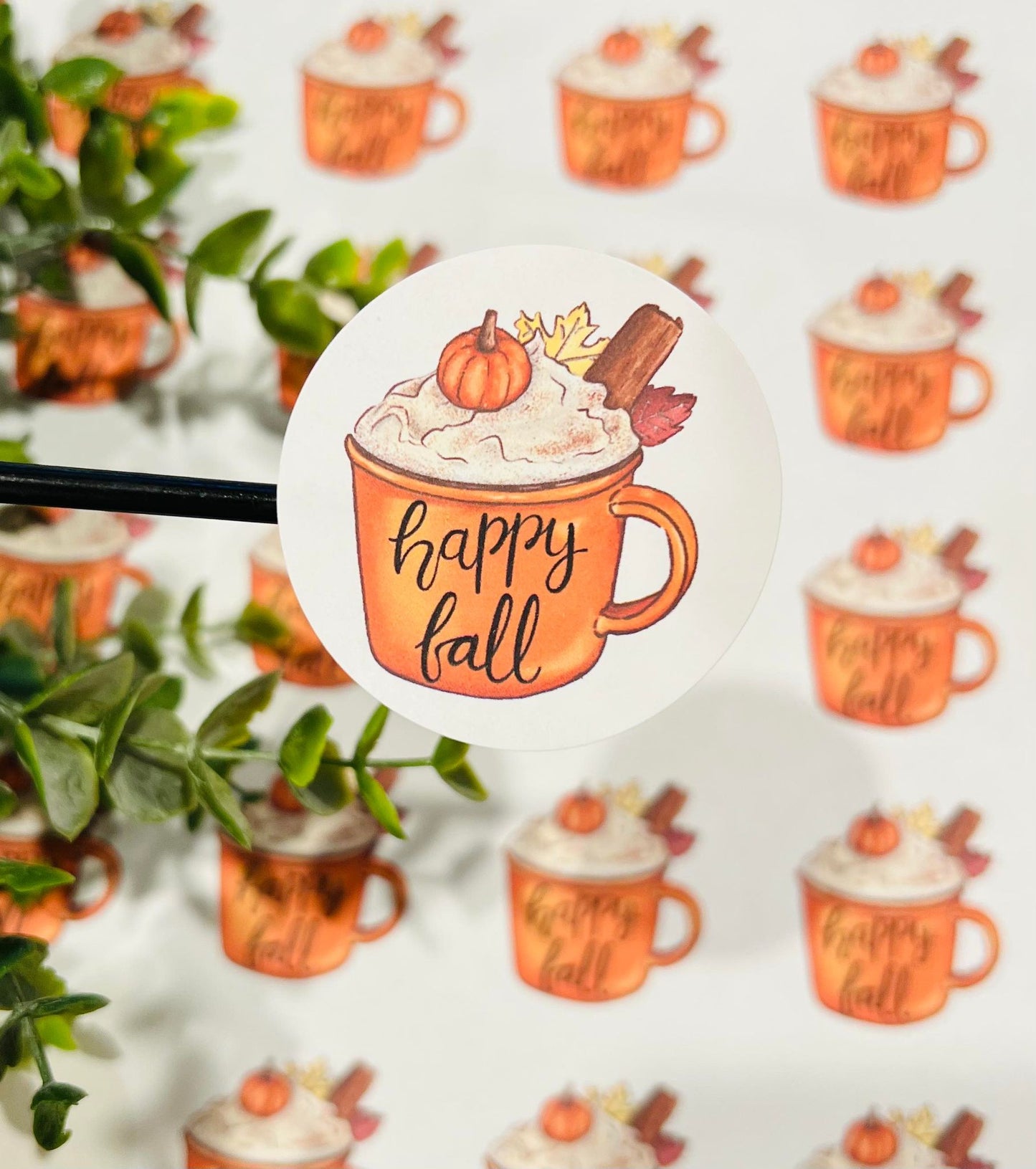 #293 happy fall mug 2 inch circle