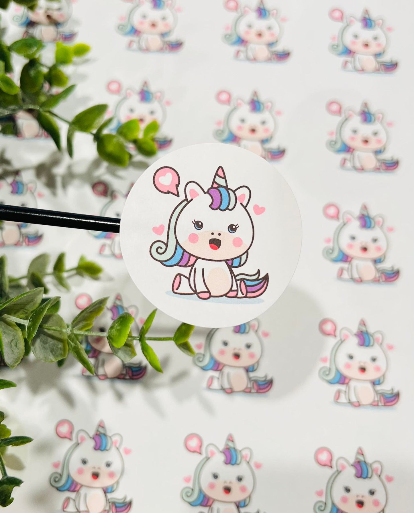 #297 unicorn 2 inch circle