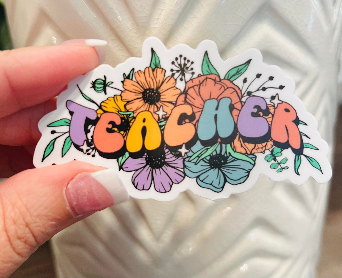 #10 Teacher Vinyl Sticker