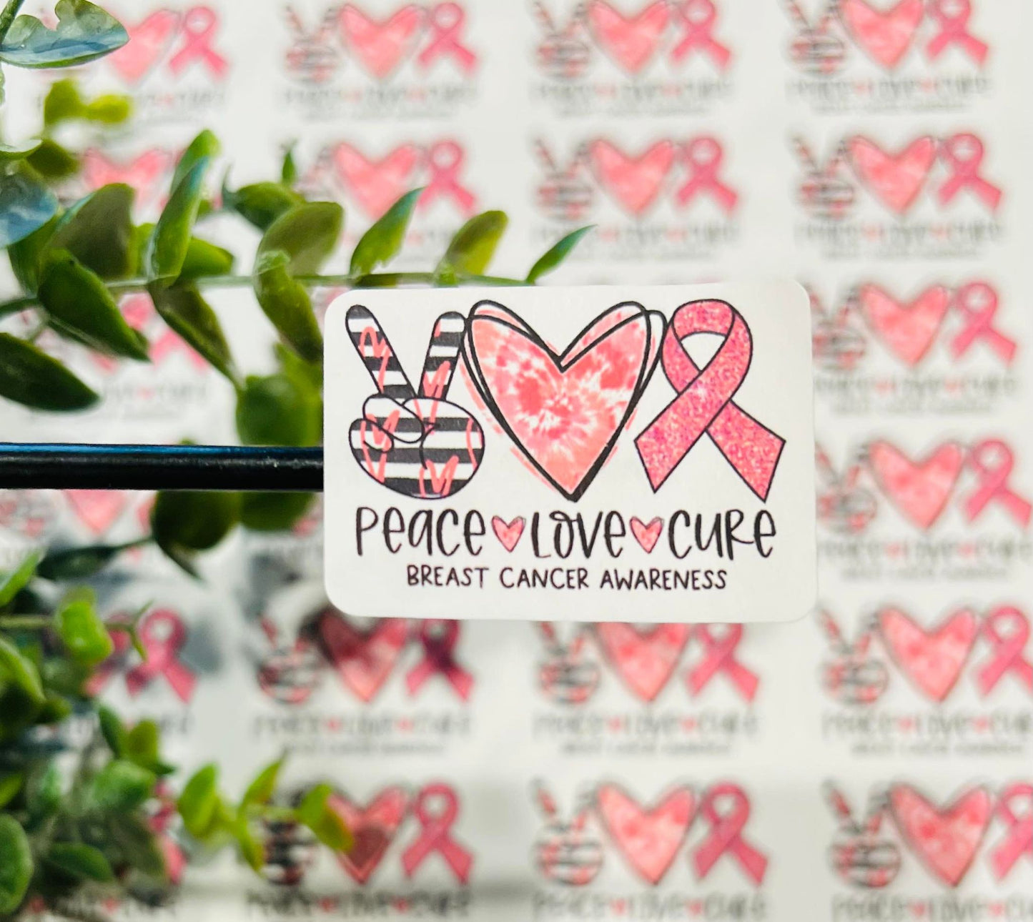 #335 peace love cure 1.75 x1.25