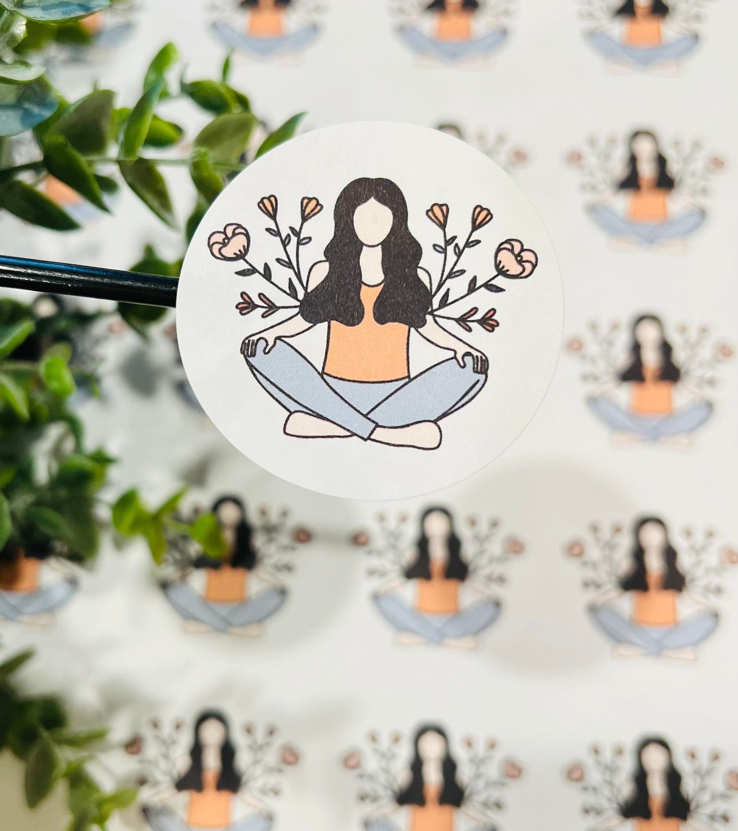 #346 Girl Flowers 2 inch circles