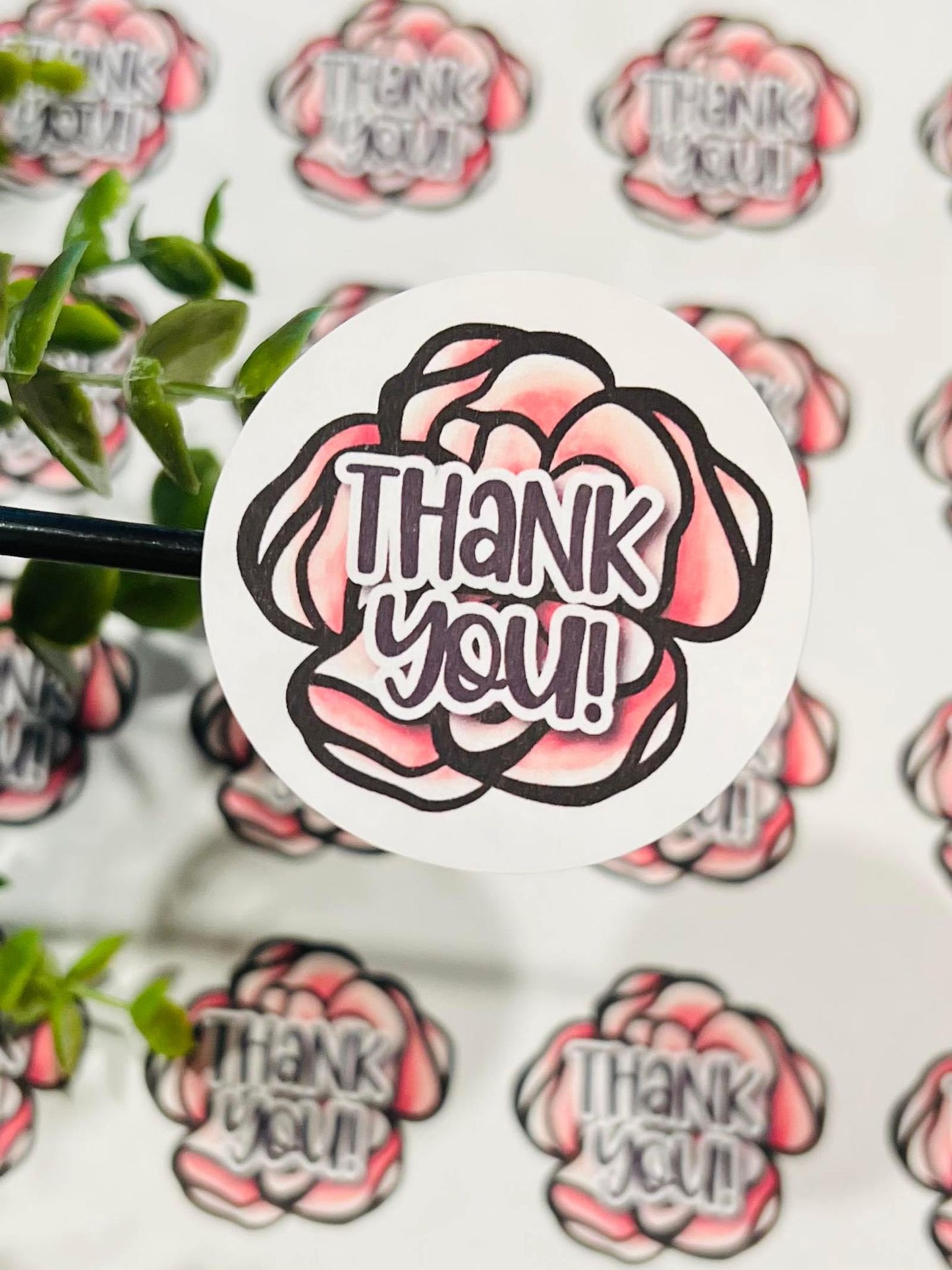 #350 Thank you Flower 2 inch circle