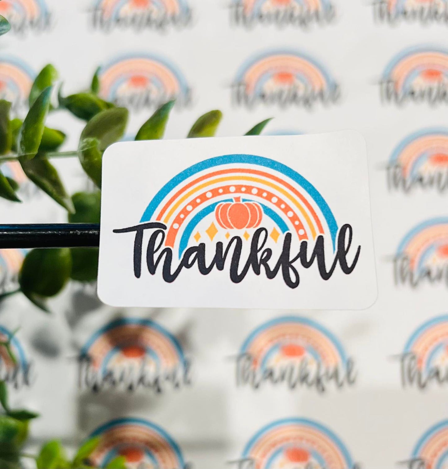 #371 Thankful Pumpkin Rainbow 1.75x1