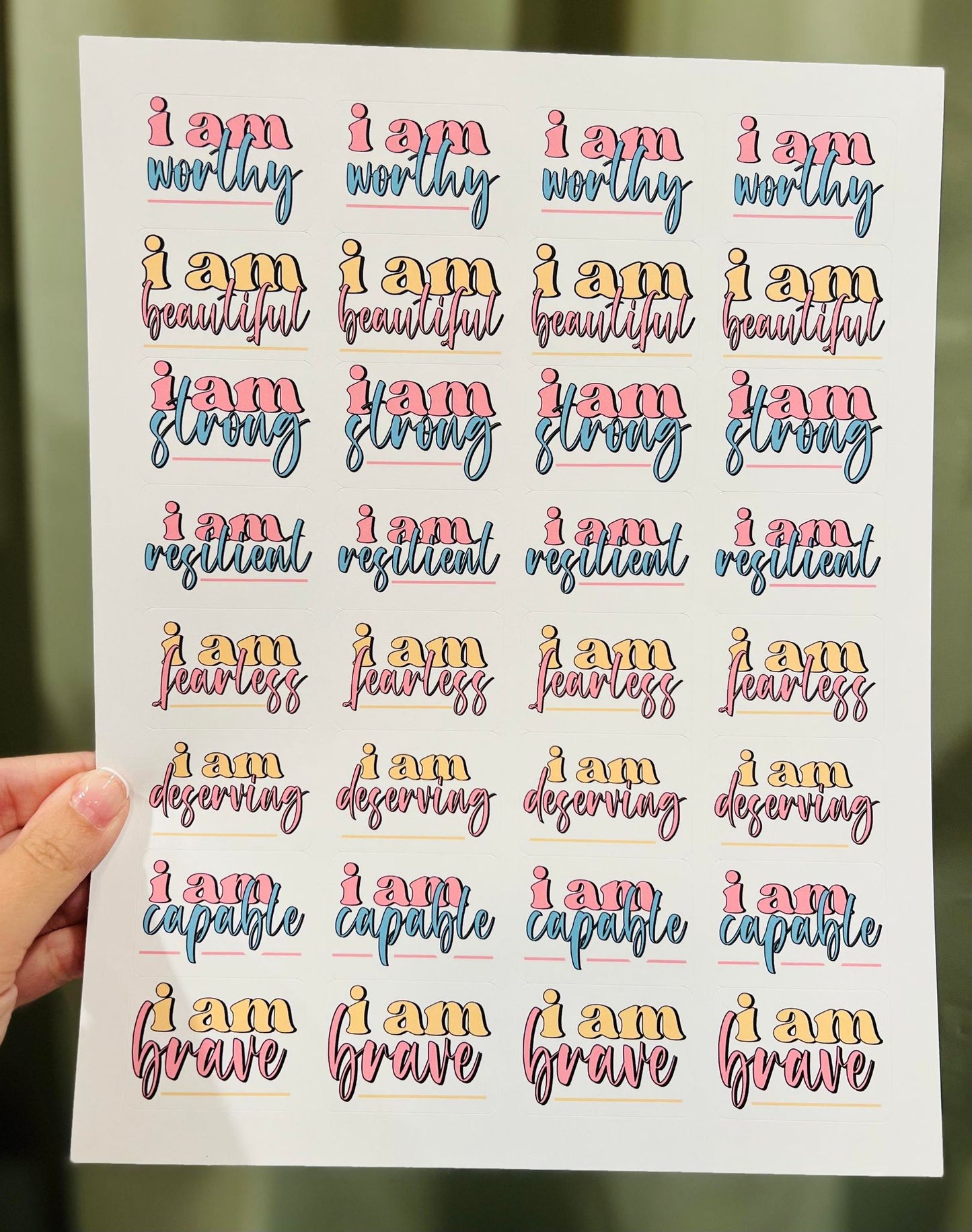 #383 Positive Encouraging - 8 different sayings 1.75x1