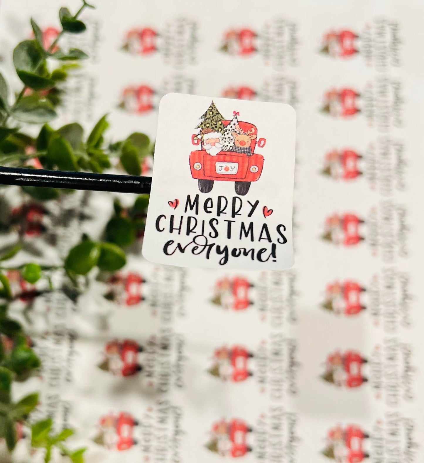 #385 Merry Christmas to everyone truck 1.75x1