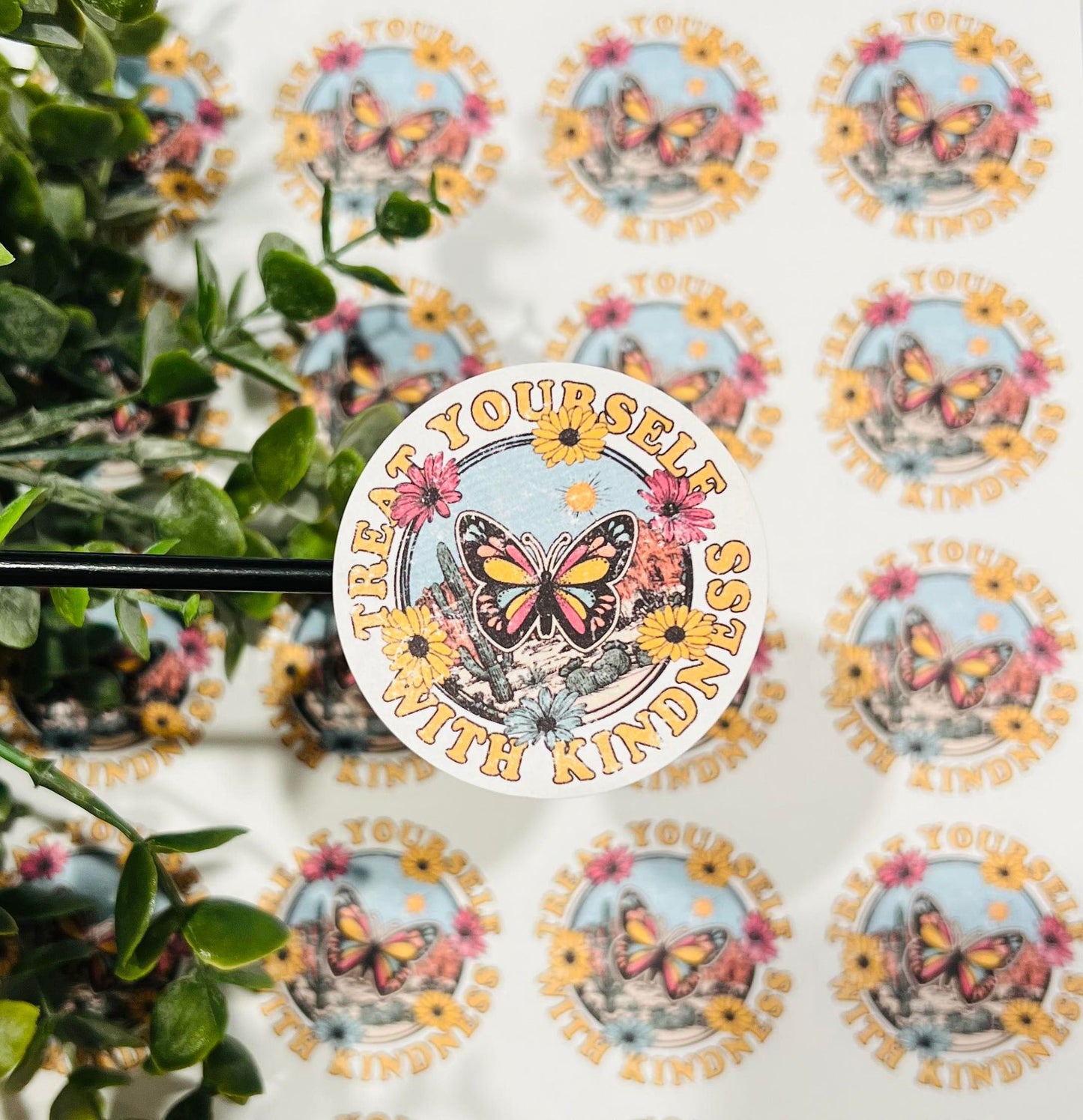 #41 treat yourself with kindness 2 inch circle