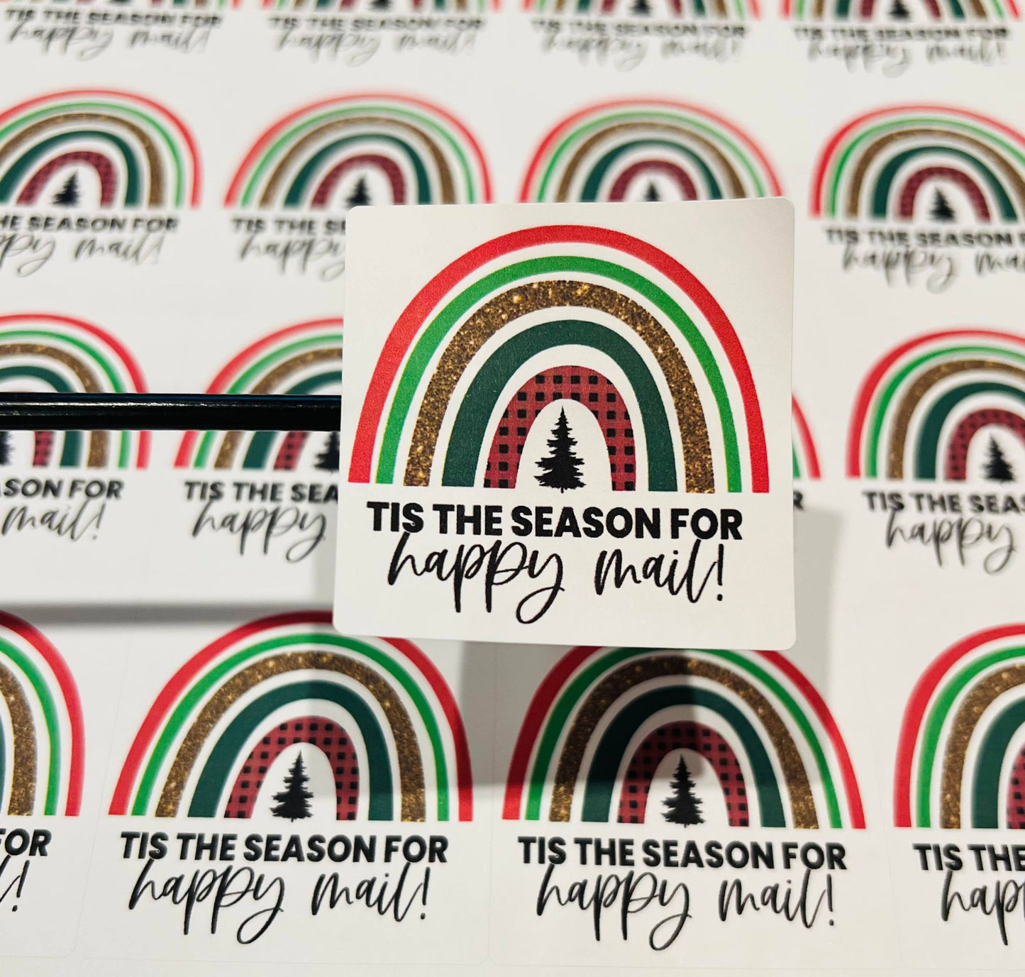479 Christmas Rainbow Happy Mail 2x2
