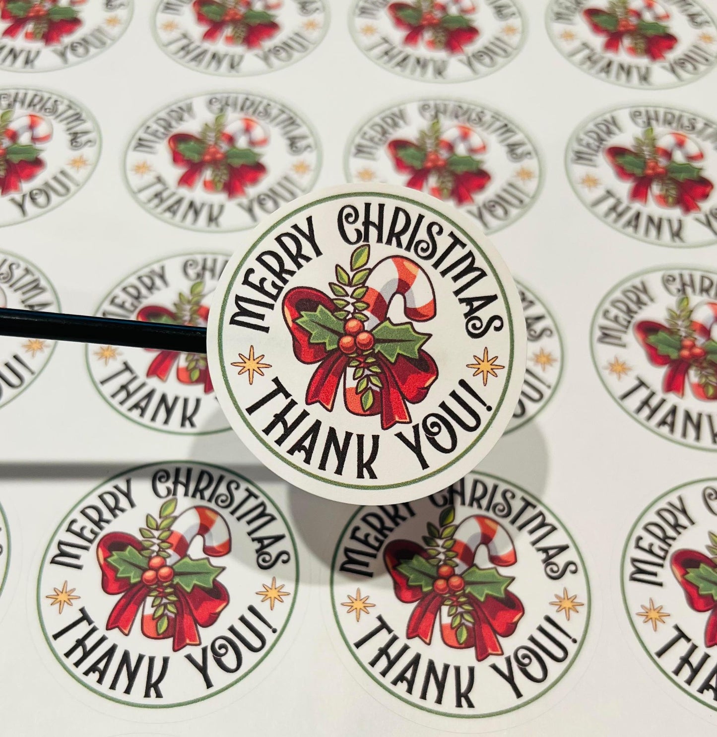 485 Merry Christmas Thank You! 2 inch round