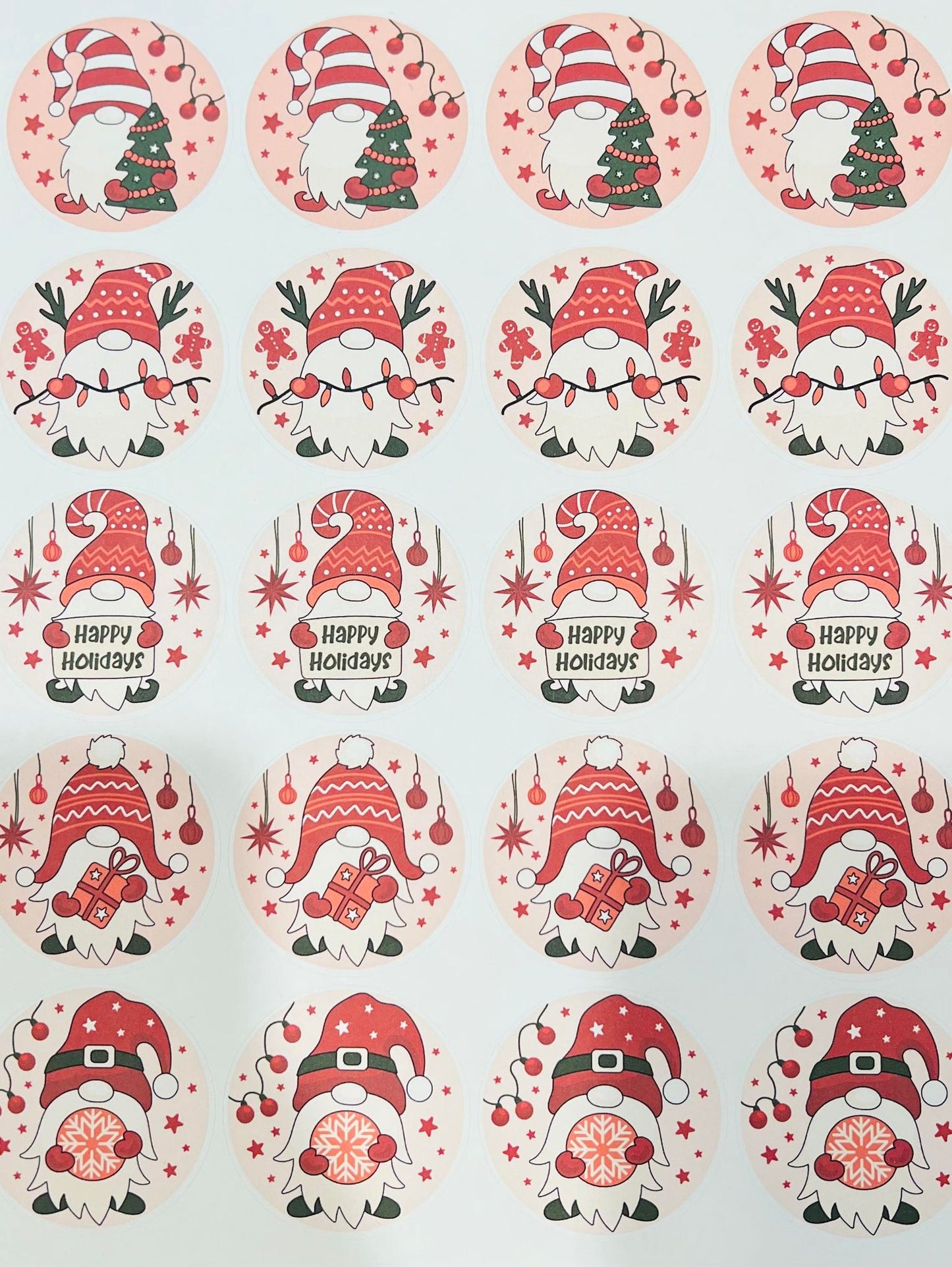 491 Gnome Christmas Mix 2 inch round