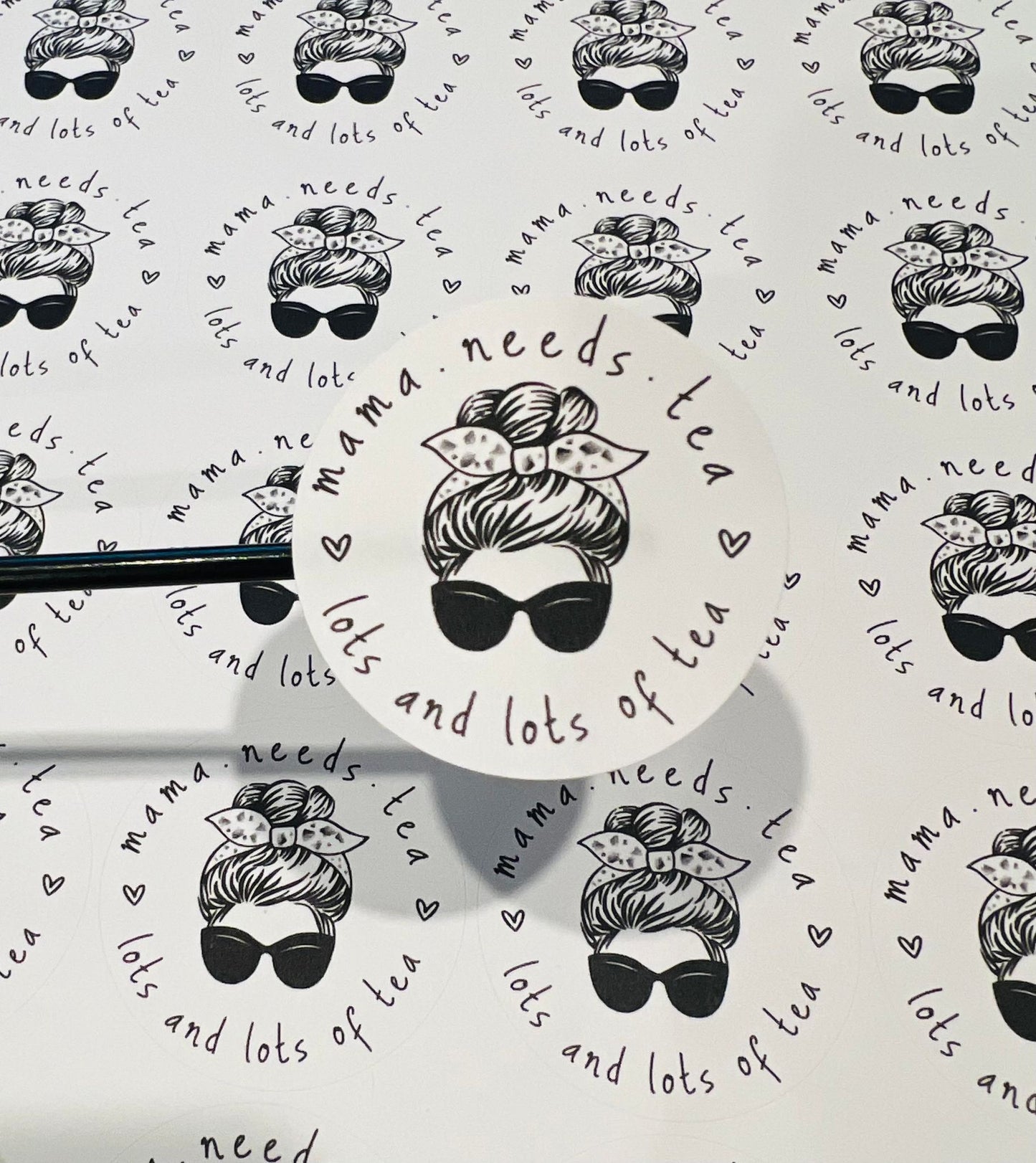 #522 Mama needs tea 2 inch round