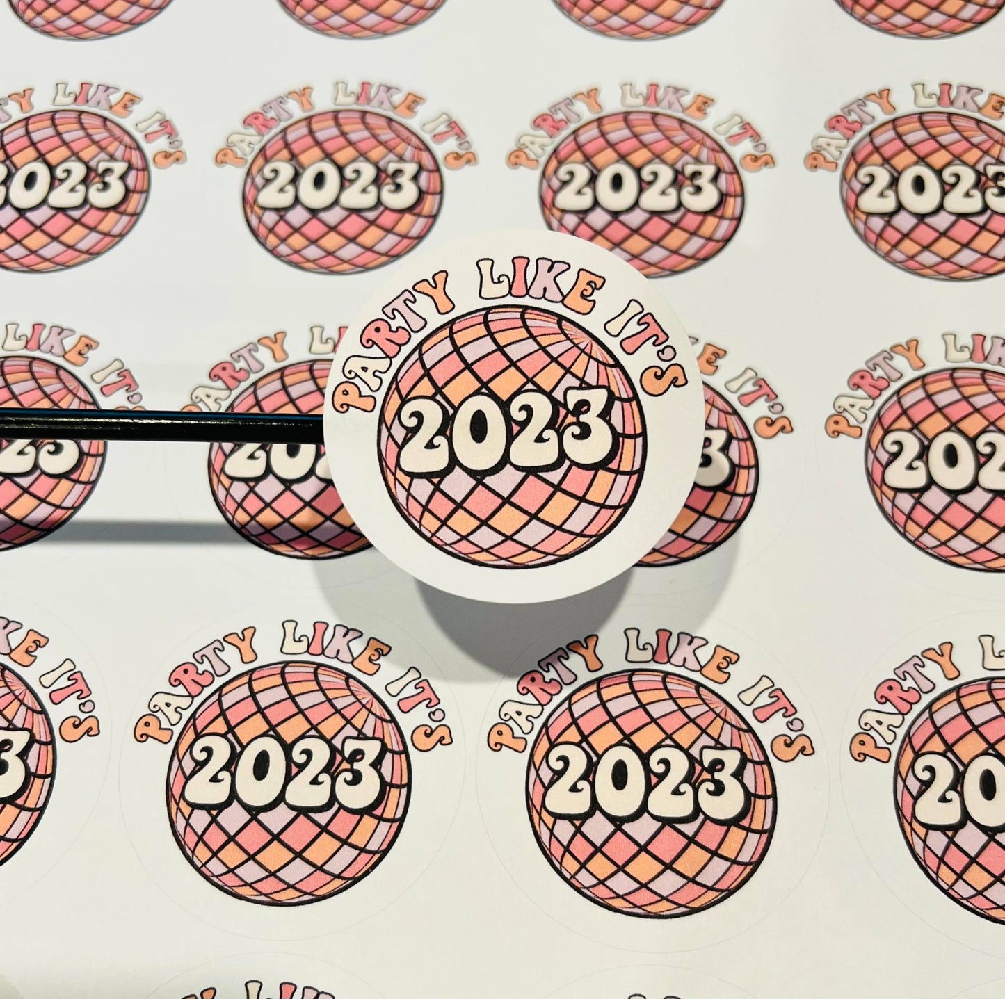 #525 party like its 2023 2 inch round