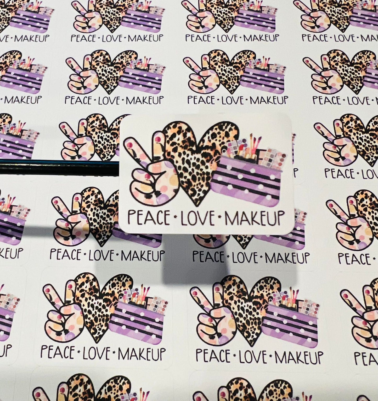 #535 peace love makeup 1.75x1.25