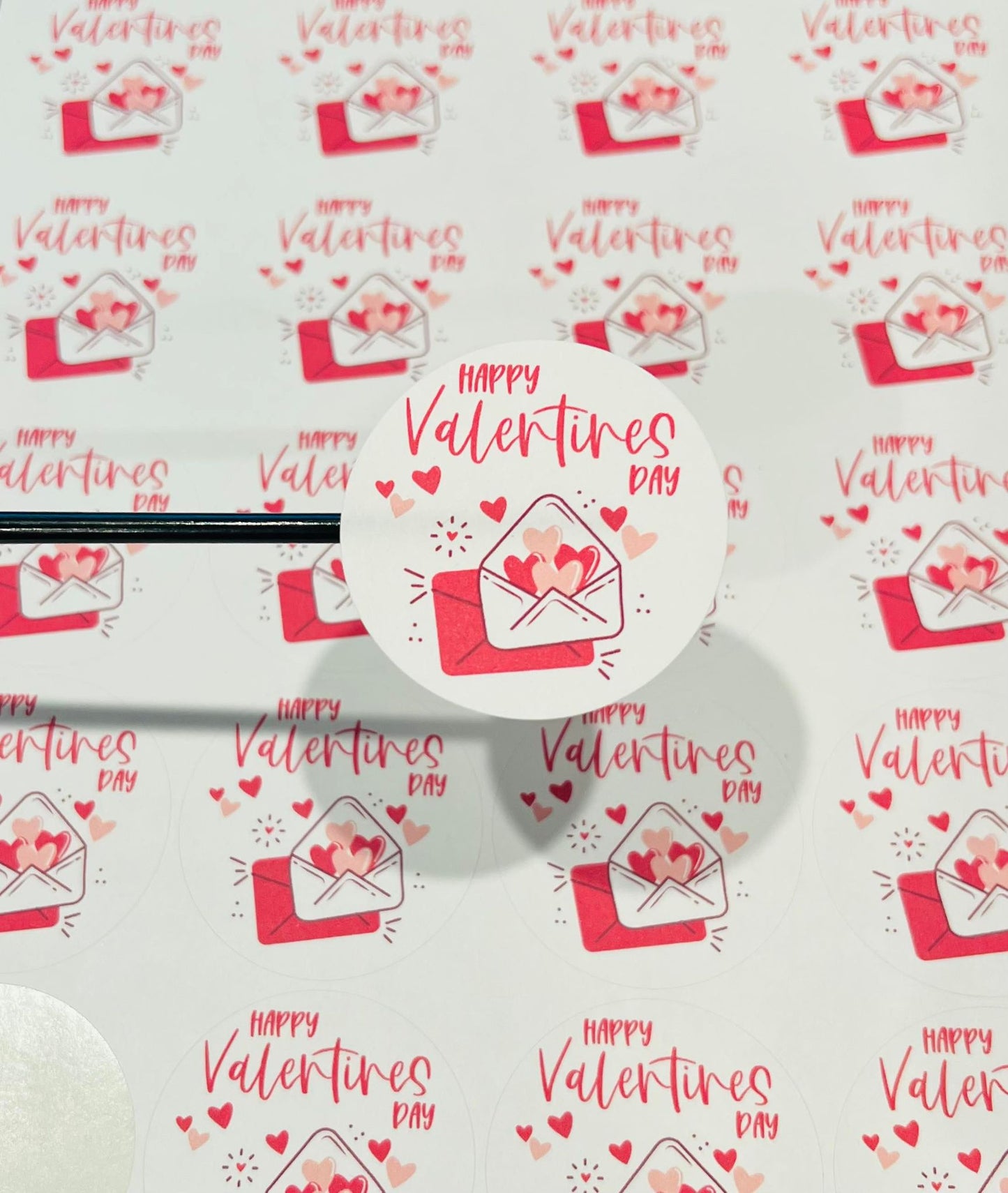 #543 Happy Valentines Day Heart 2 inch round