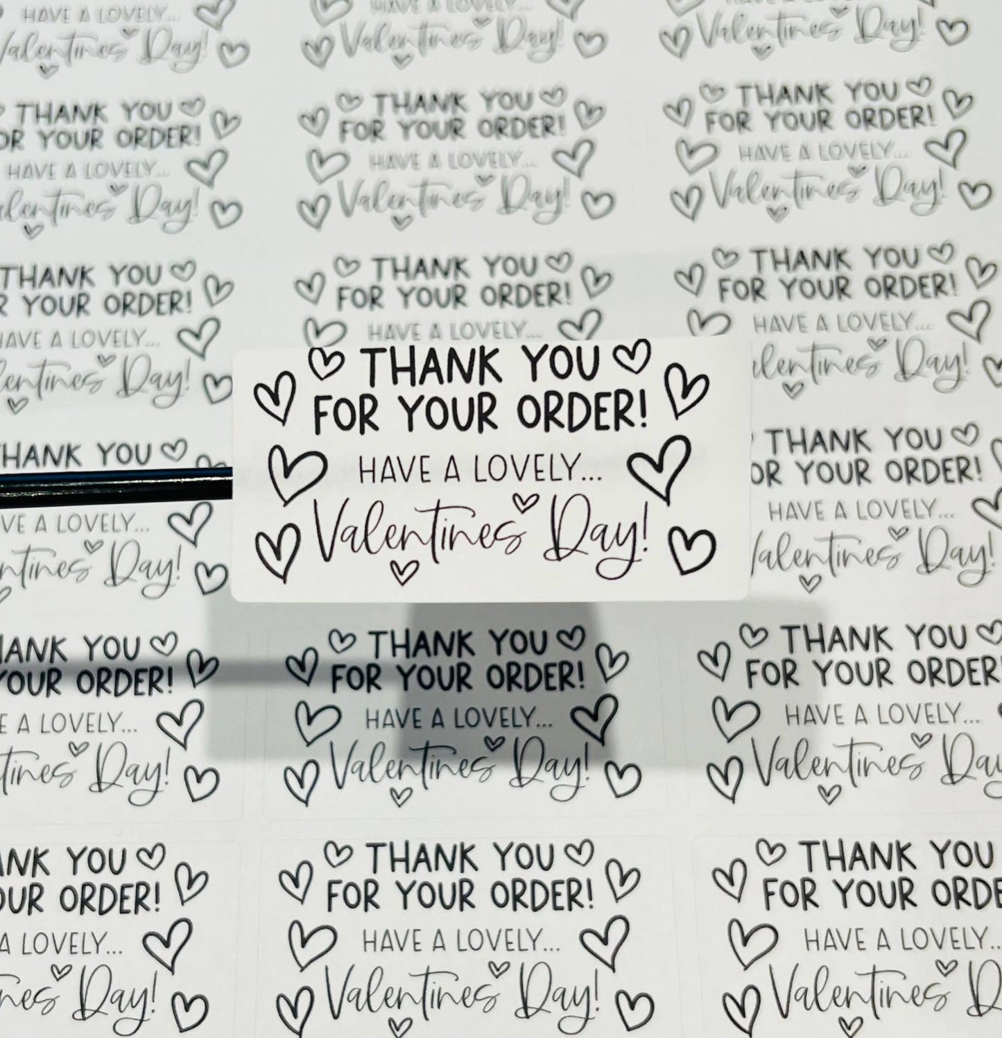 #555 thank you for your order have a lovely valentines day 2.5x1