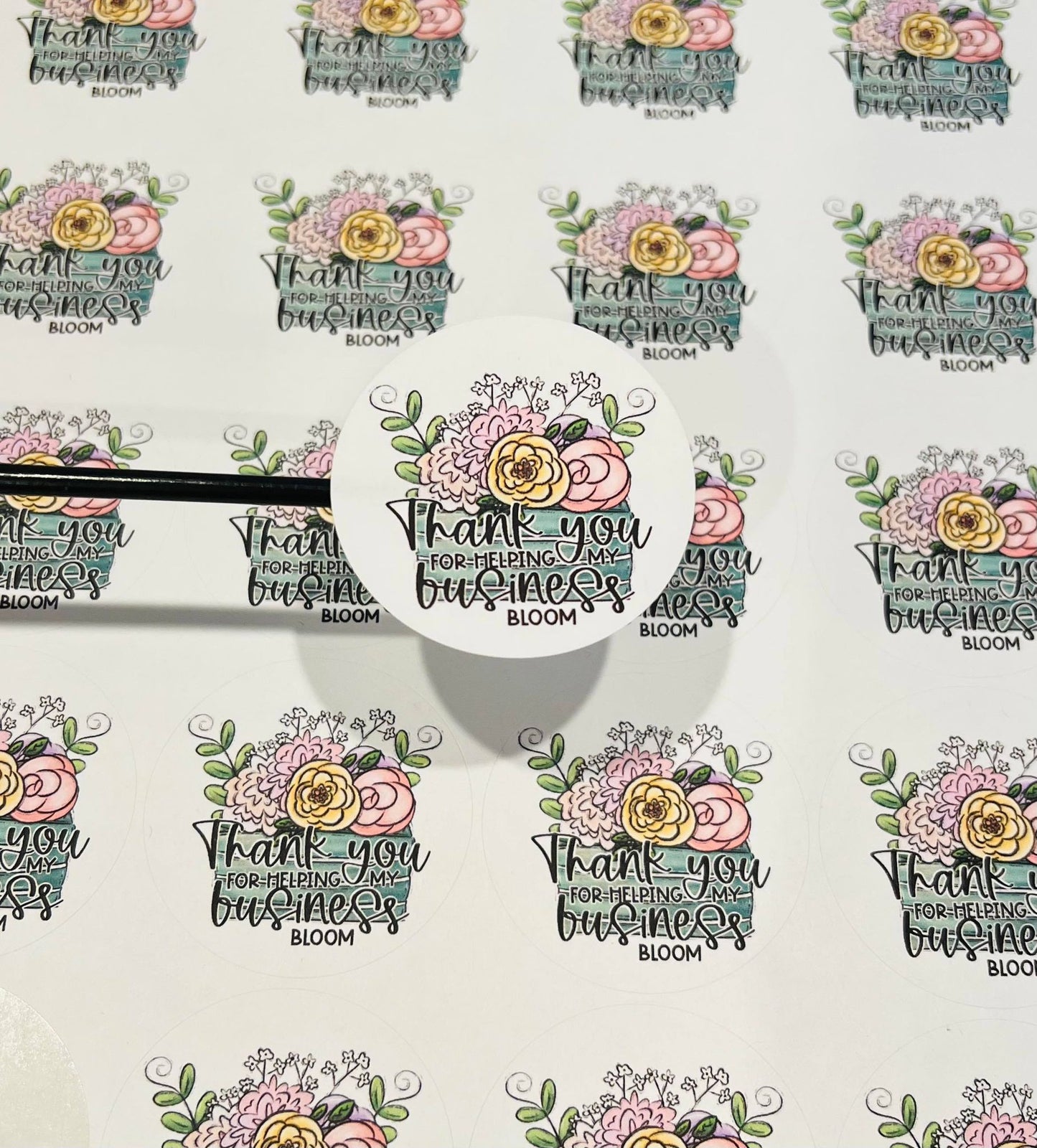 #562 -Thank you for helping my business bloom - 2 inch round