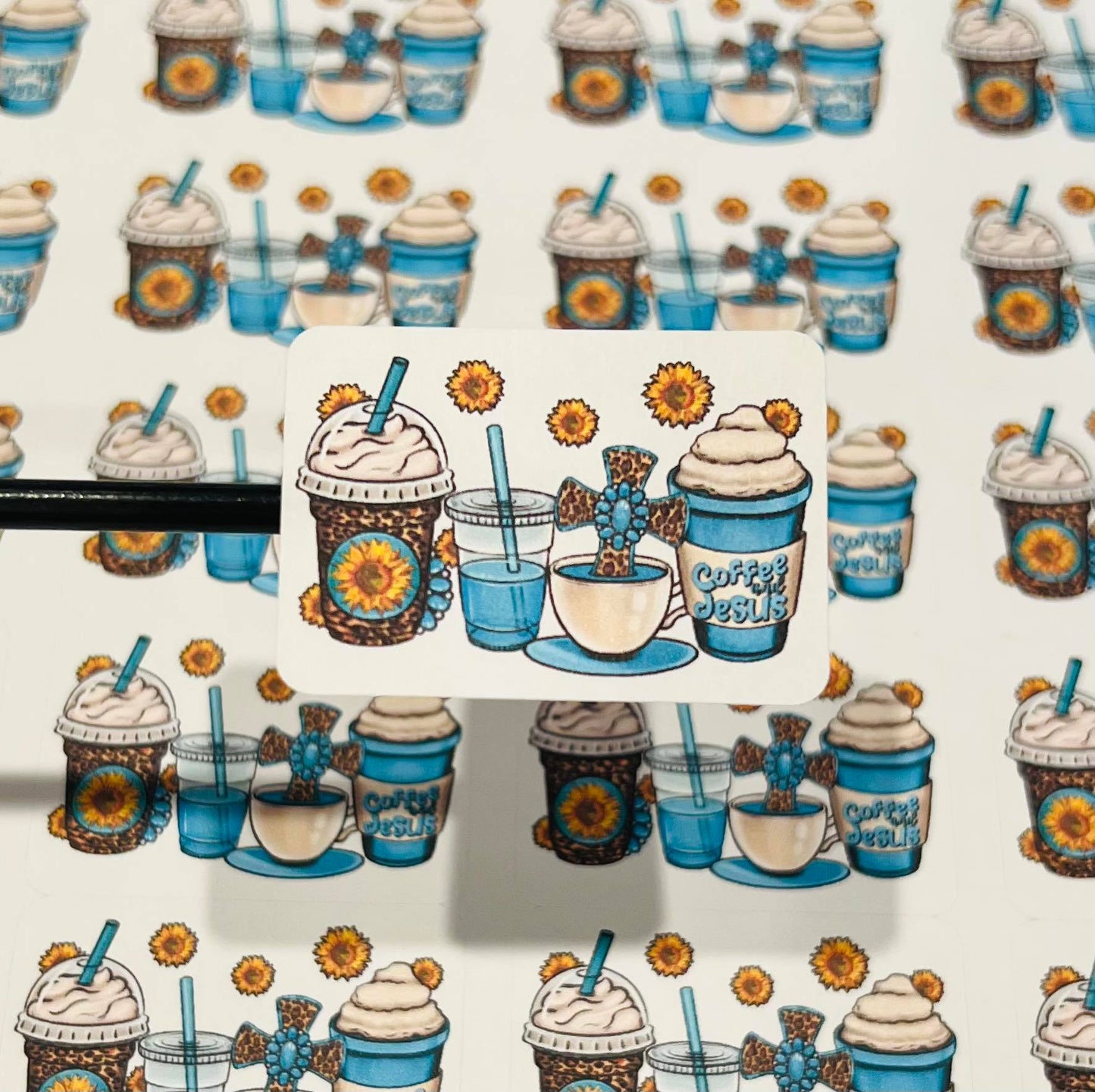 #616 - Sunflower Coffee & Jesus 1.75x1.25