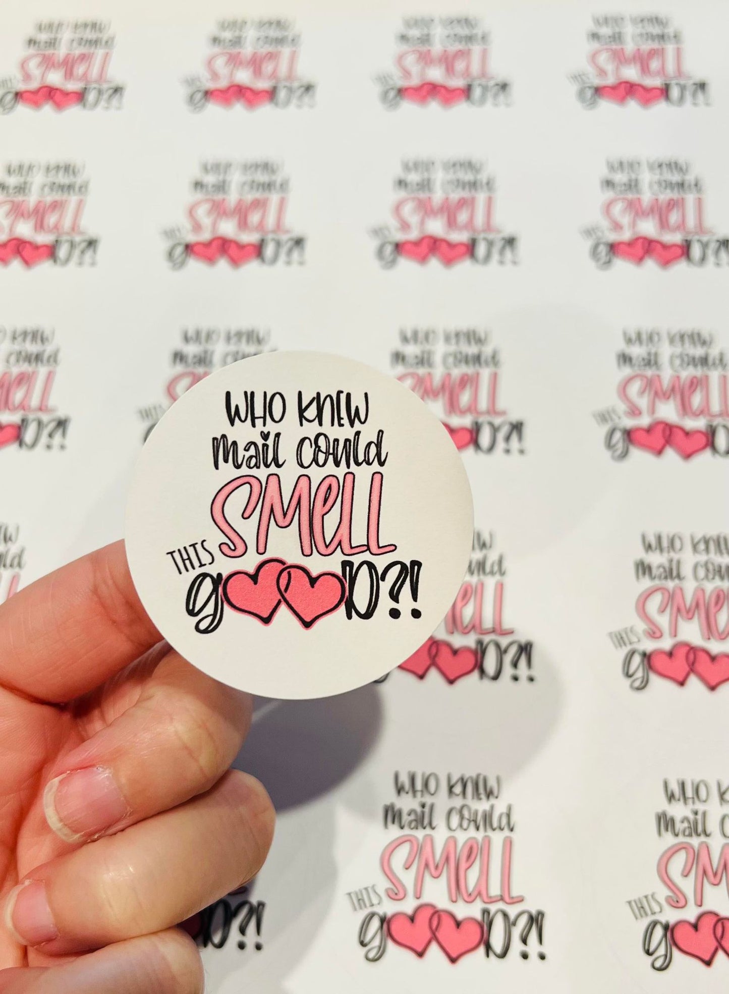 #85 who knew mail could small this good 2 inch circles